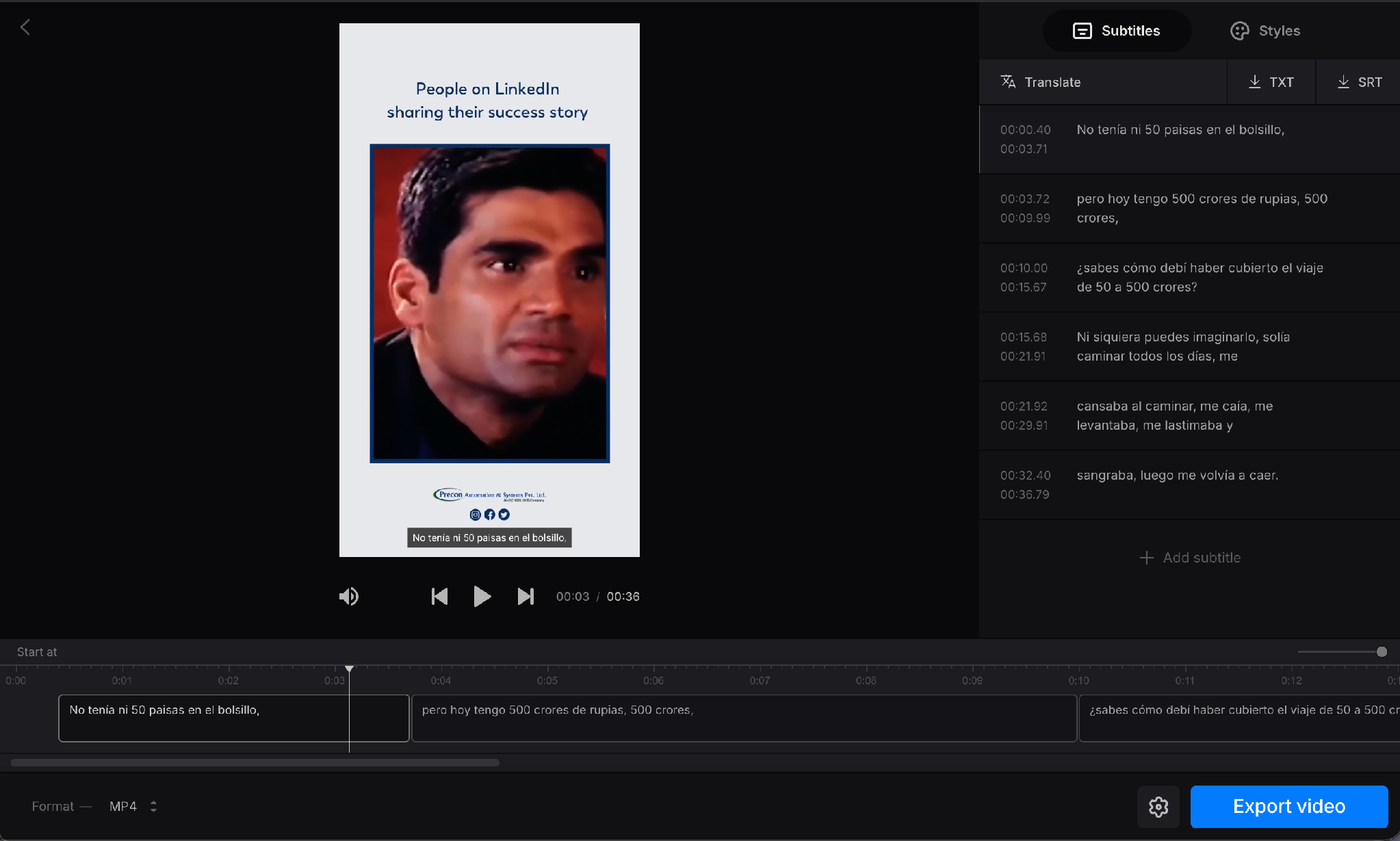 clideo subtitle translation
