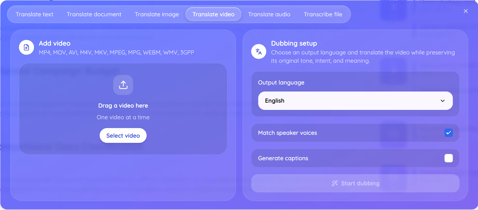 jotme translate video tool