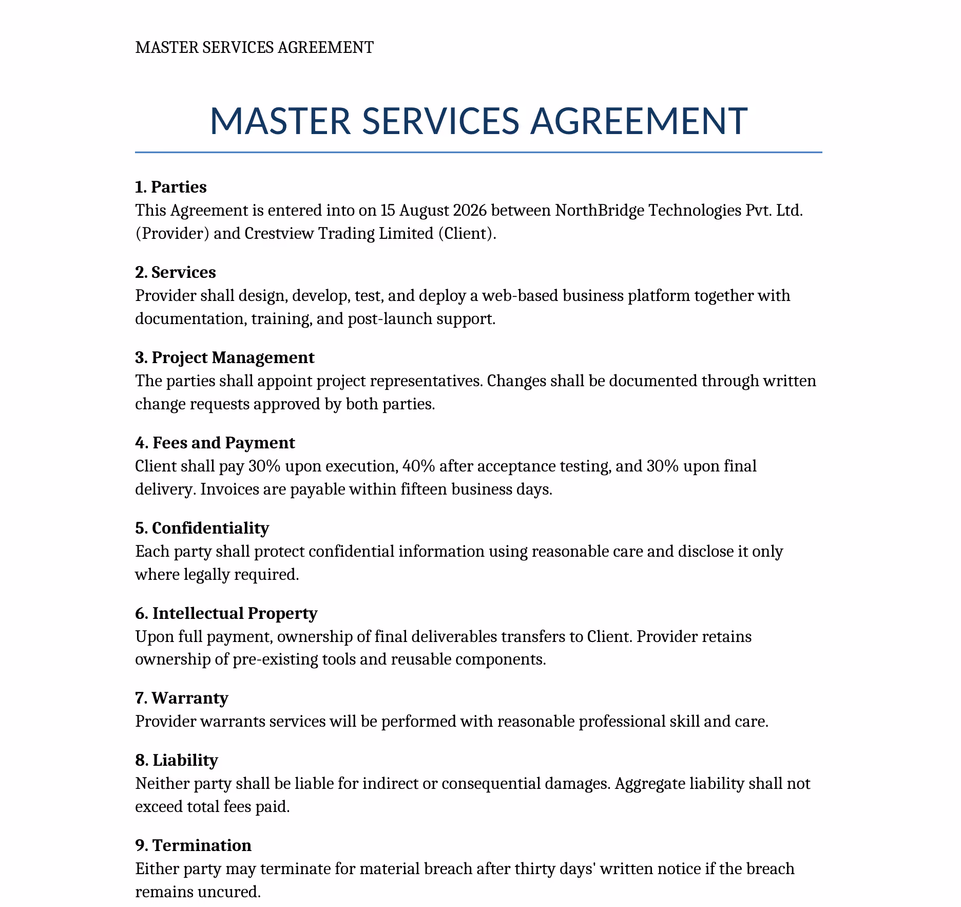 original contract agreement