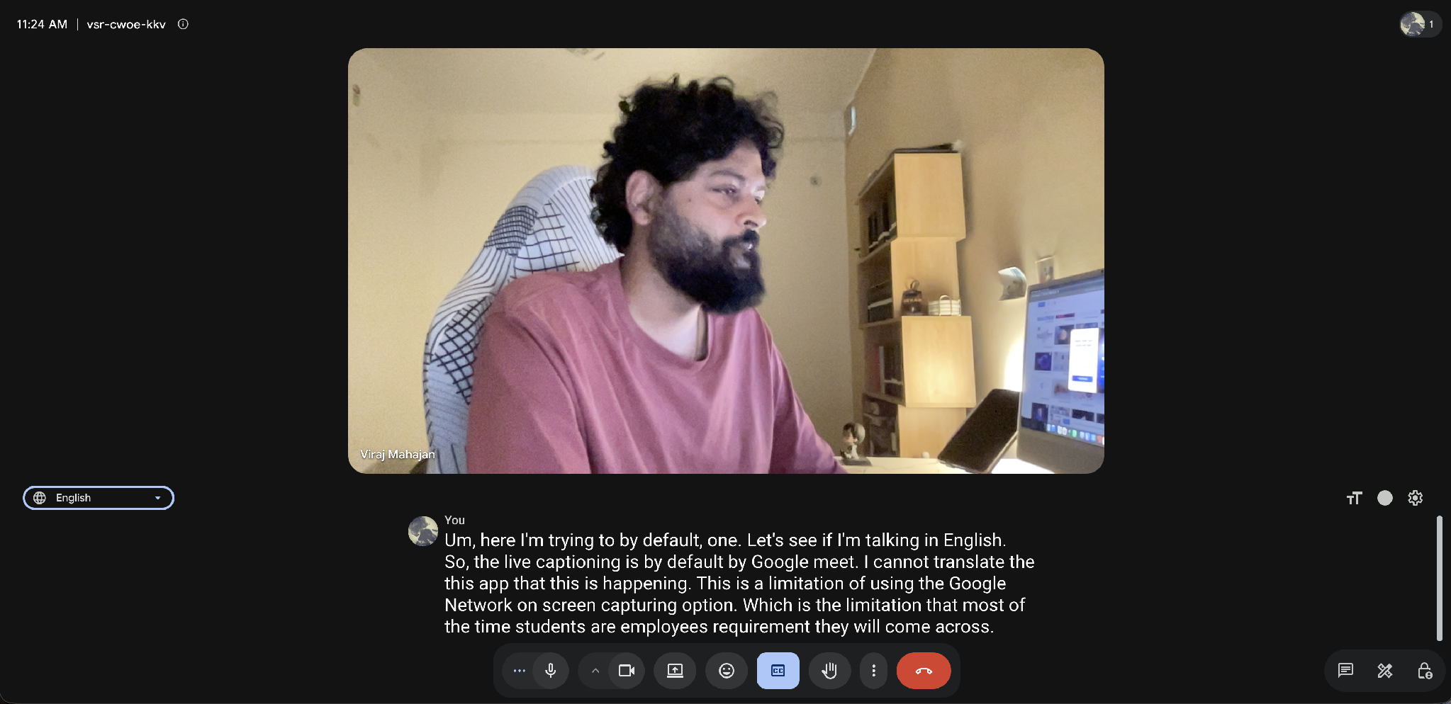 google meet captioning