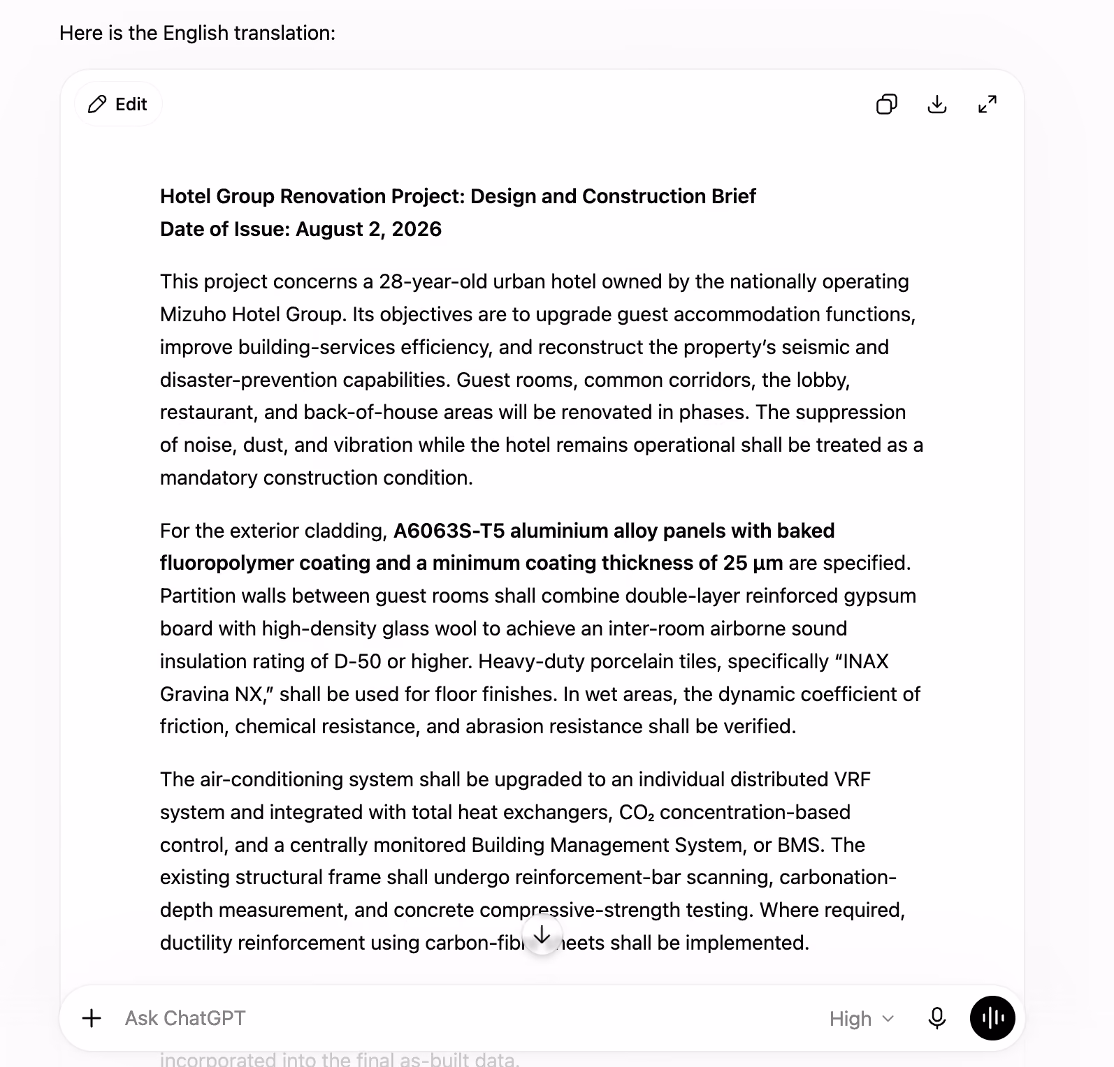 chatgpt translation