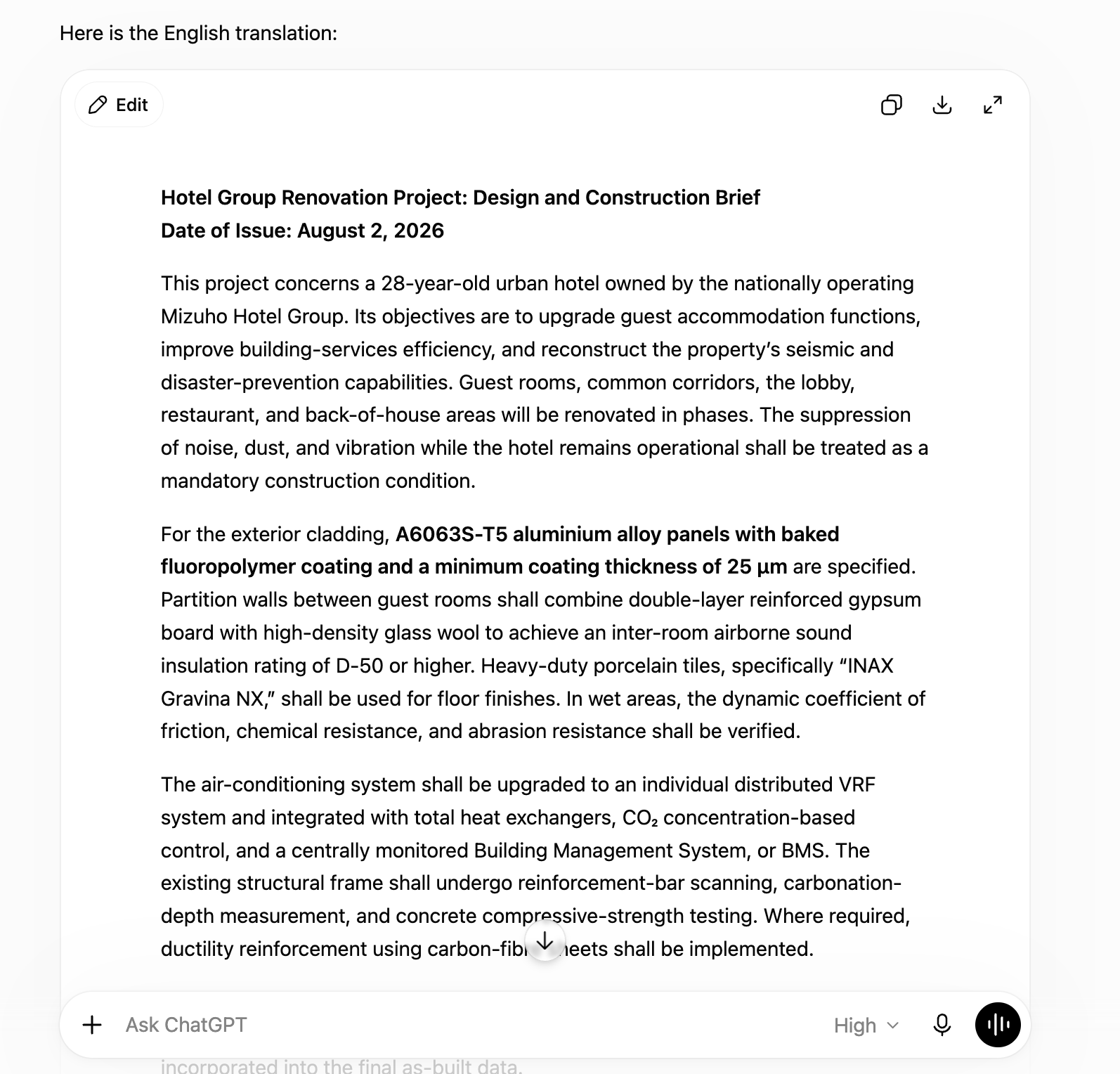 chatgpt translation