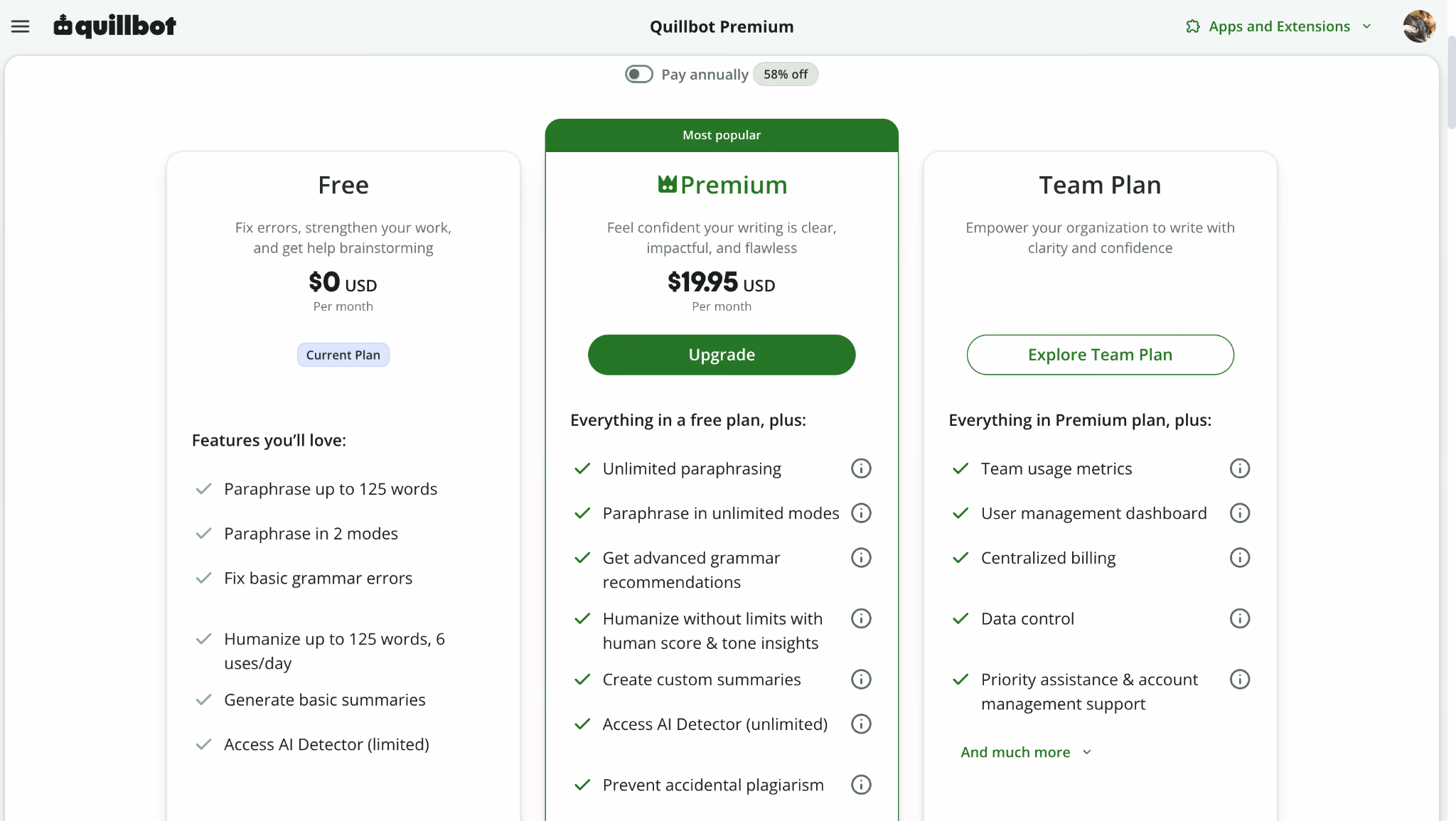 quillbot pricing