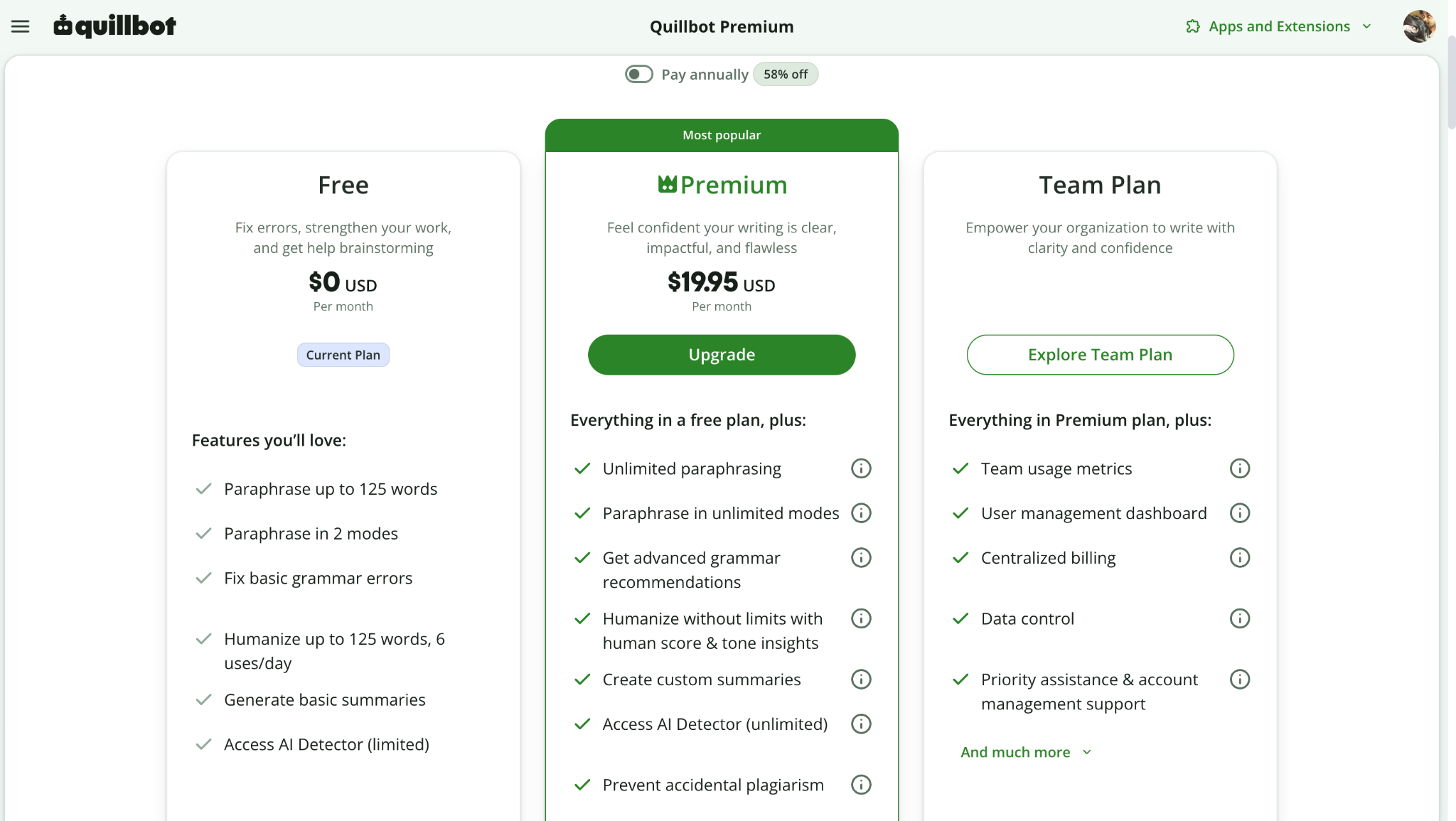 quillbot pricing