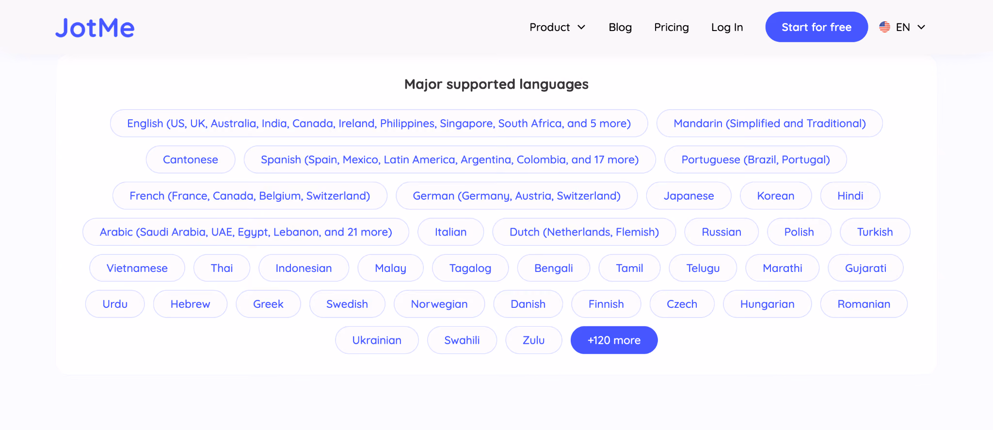 jotme language support