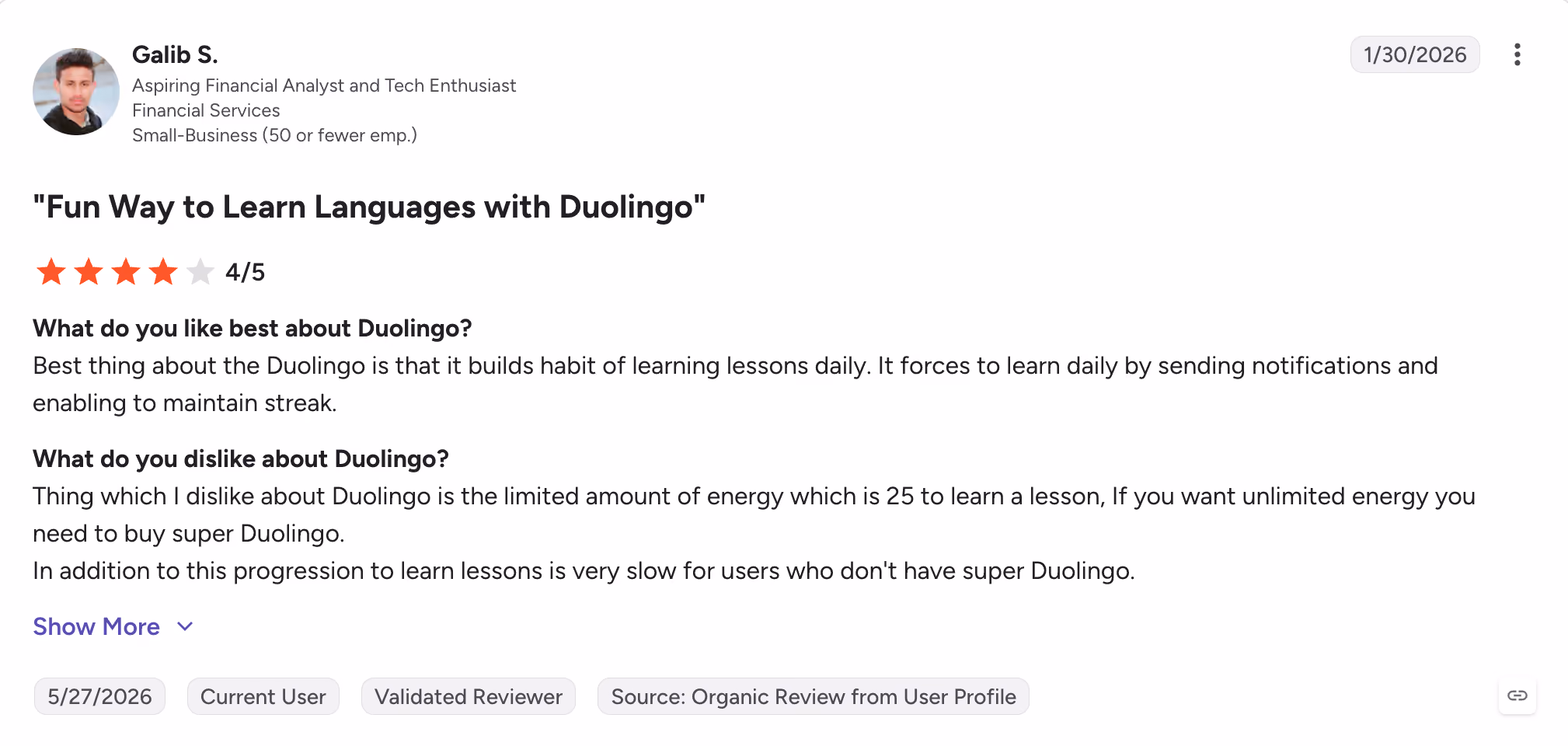 duolingo g2 review