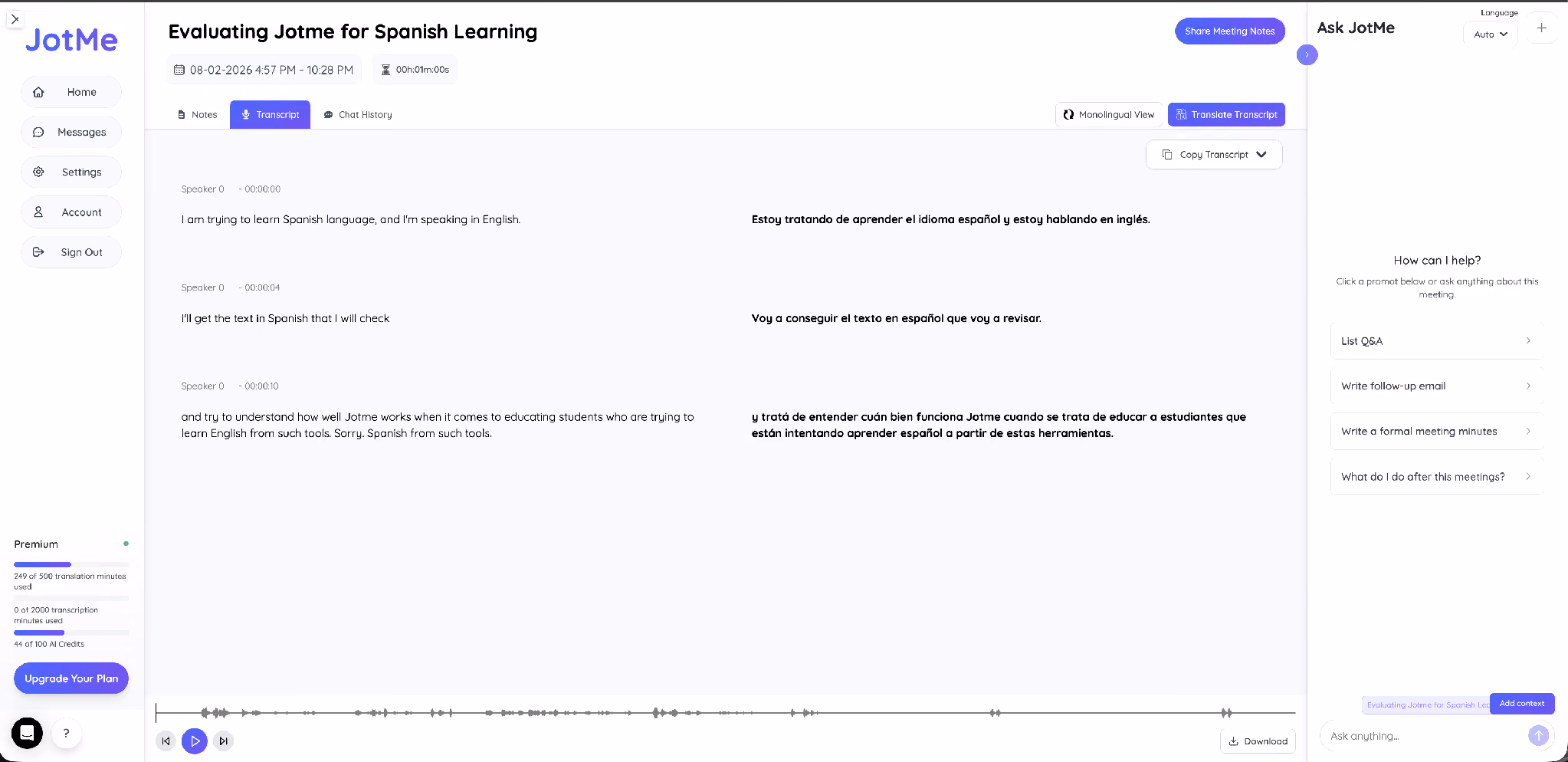 jotme meeting transcript