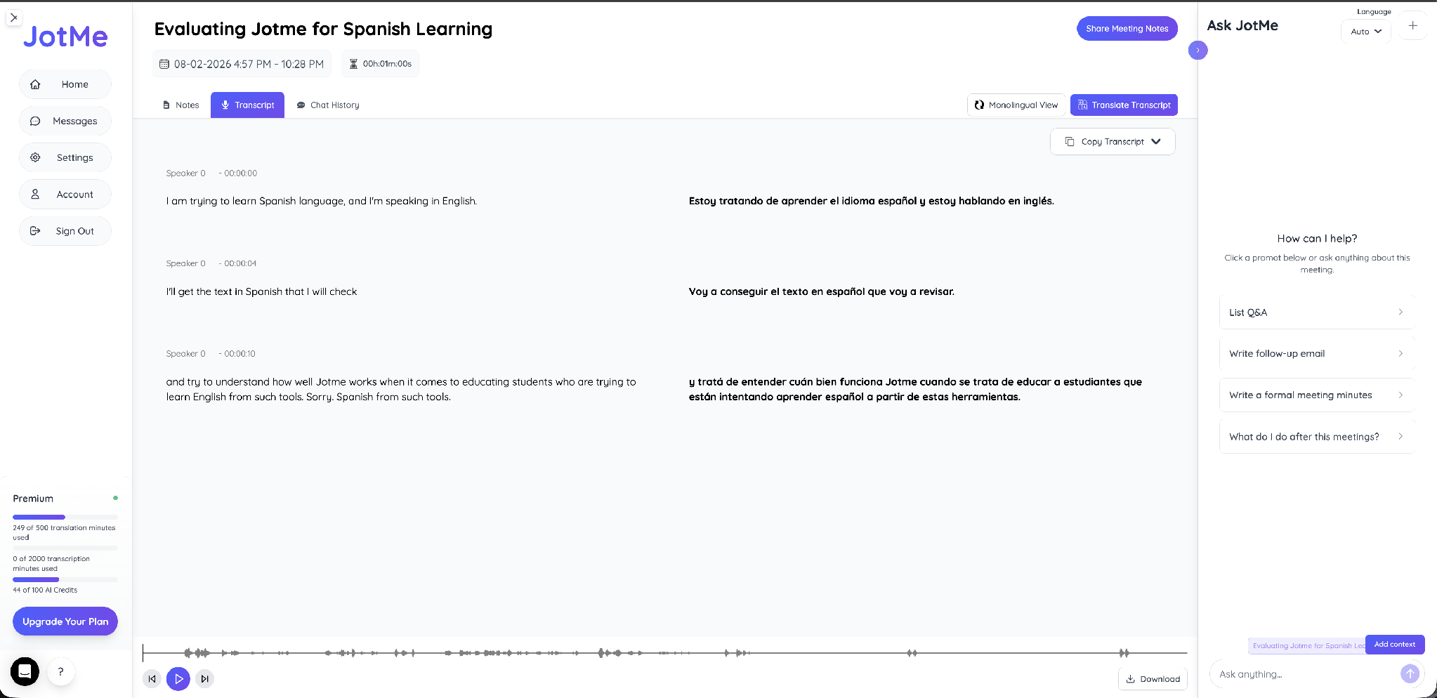 jotme meeting transcript