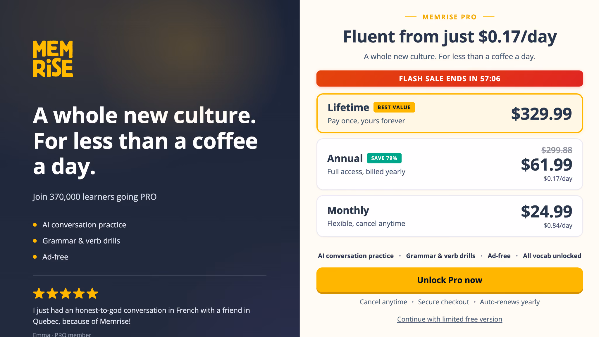 memrise pricing