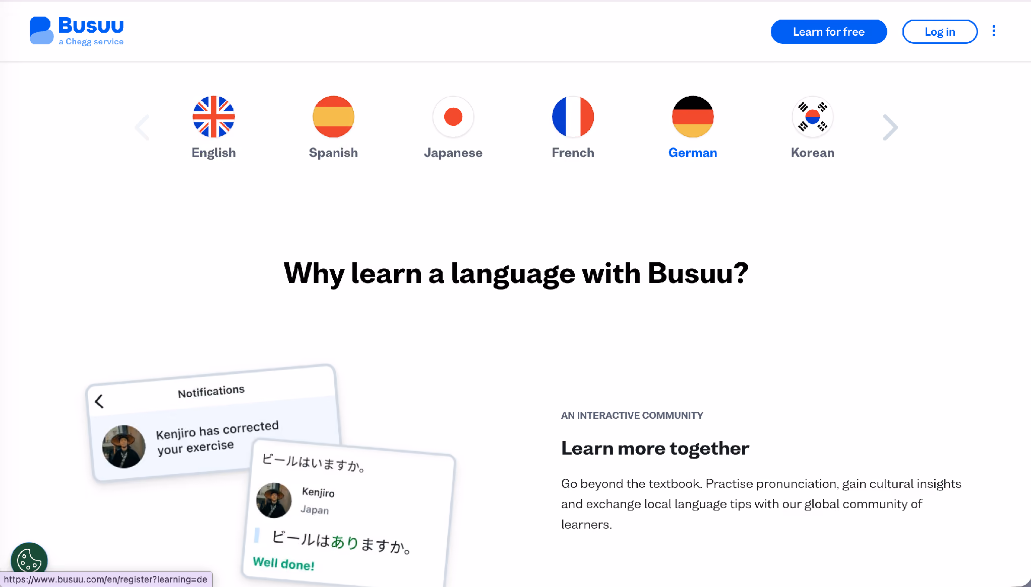 busuu homepage