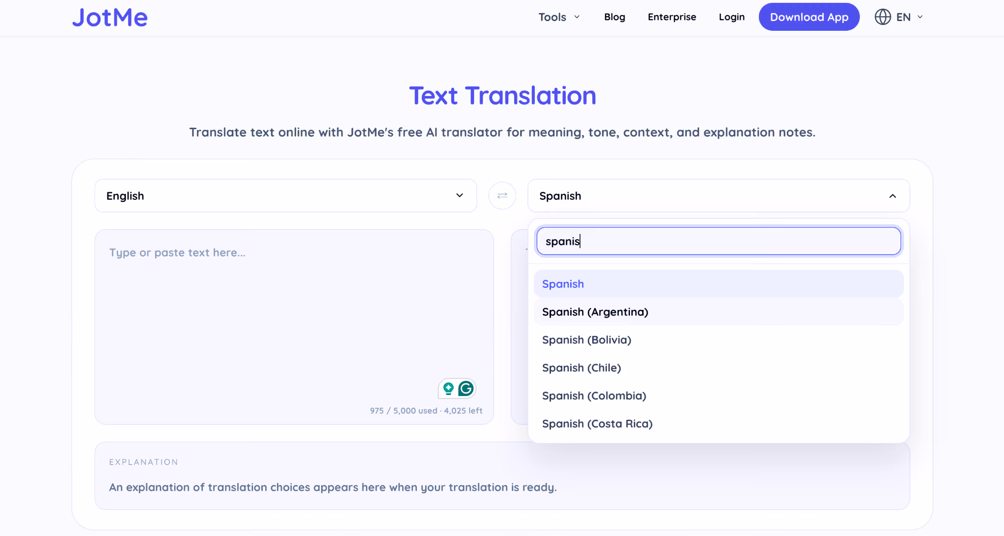 jotme text translation