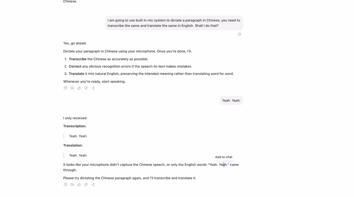 chatgpt voice dictation failed chinese transcription