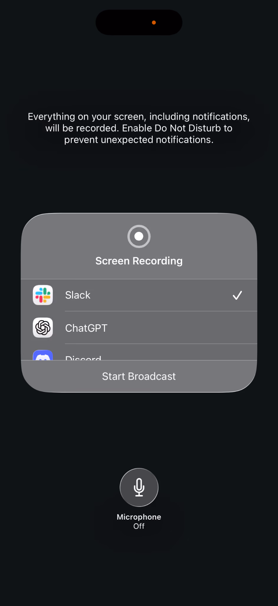 start screen recording