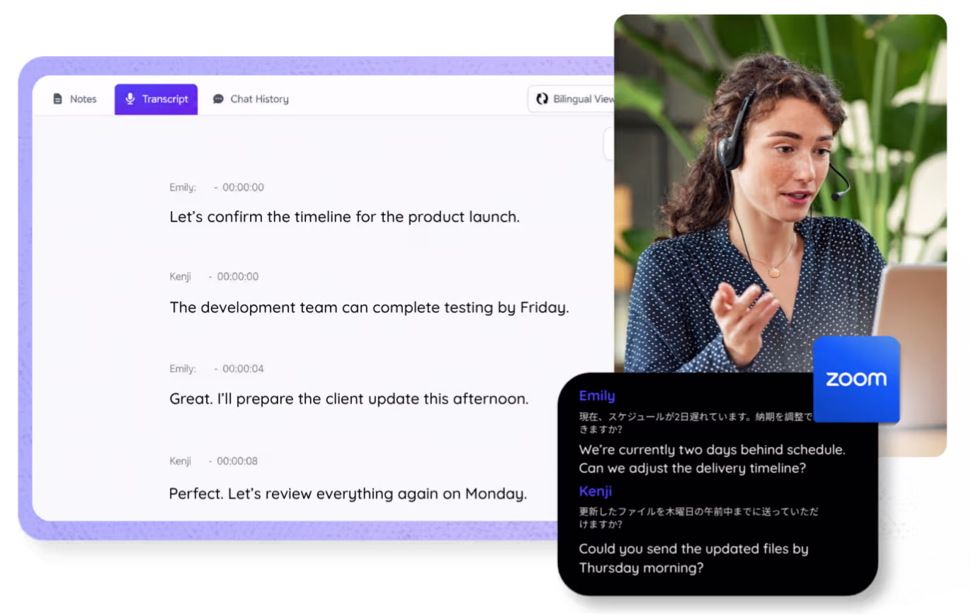 Zoom Transcription: Live AI Speech to Text, No Bot | JotMe