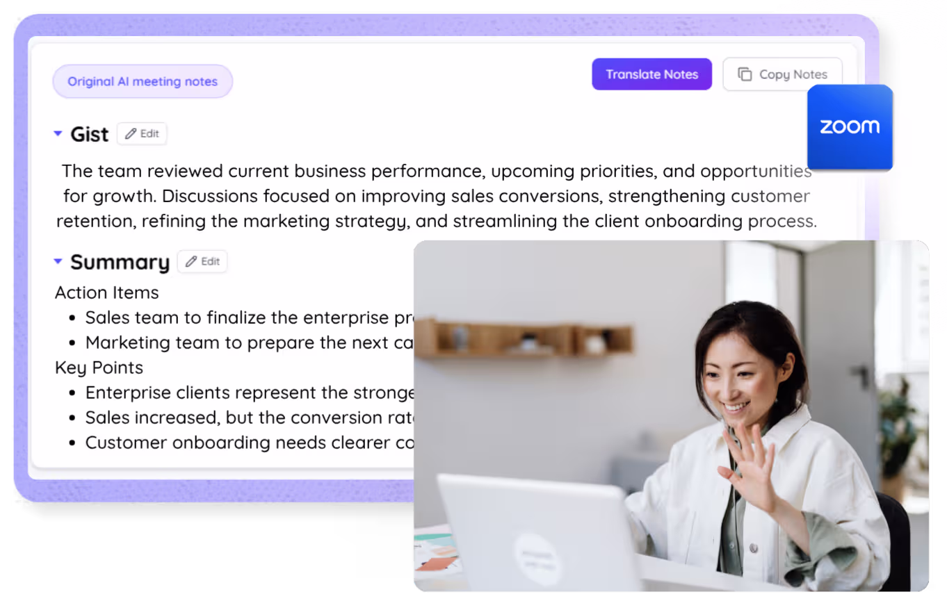 Zoom AI Summary: Real-Time & Post-Meeting, No Bot | JotMe
