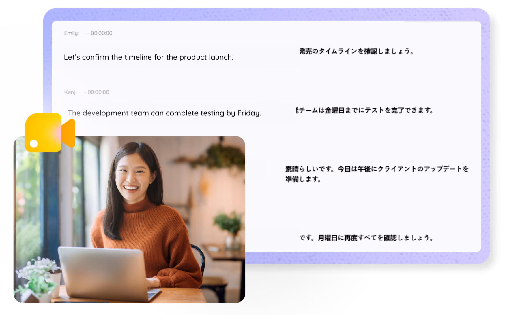 Bilingual Google Meet Transcript, Side by Side