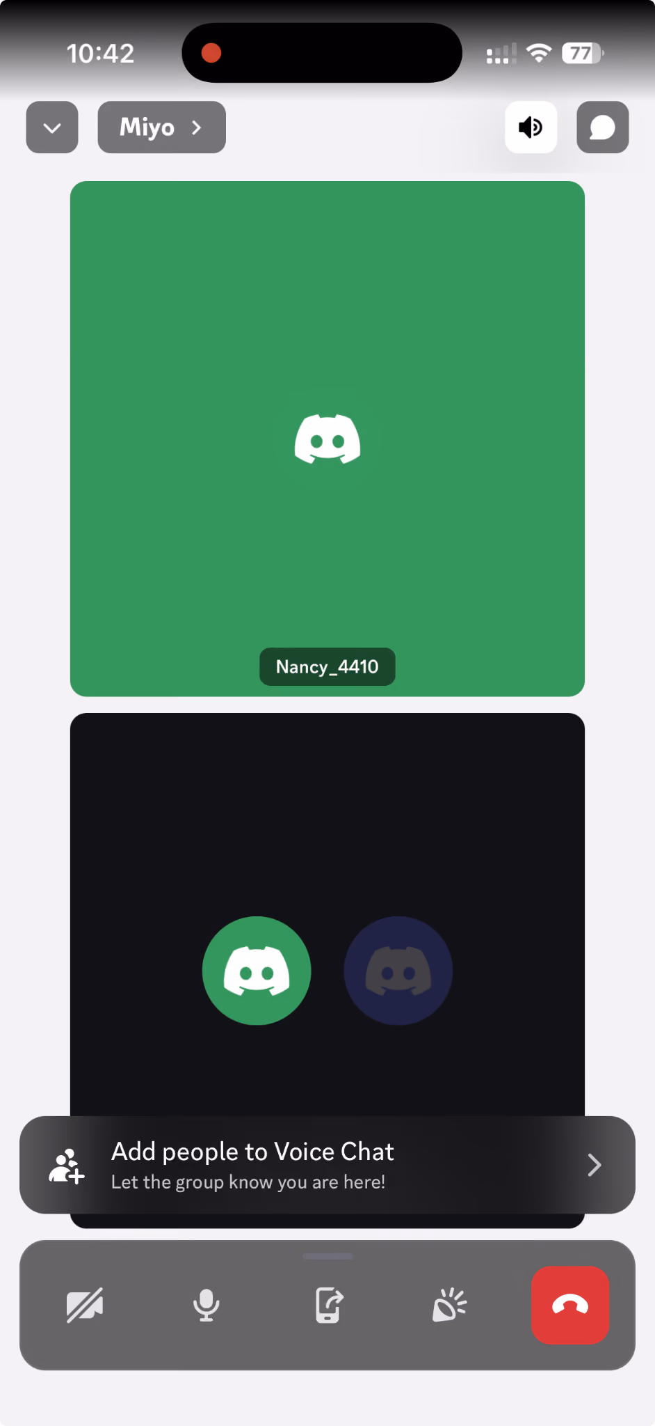 start discord call on iphone