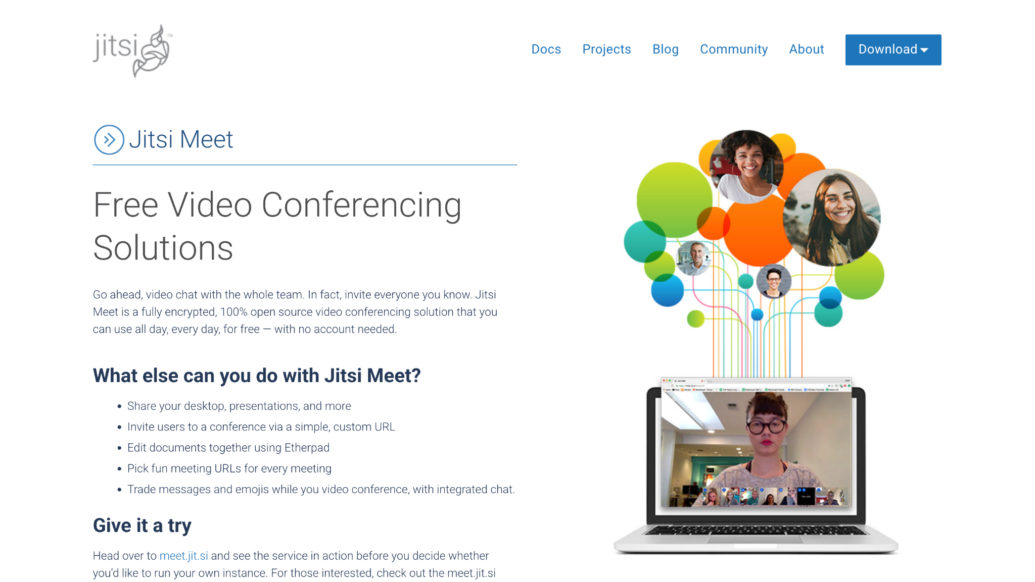 jitsi meet homepage