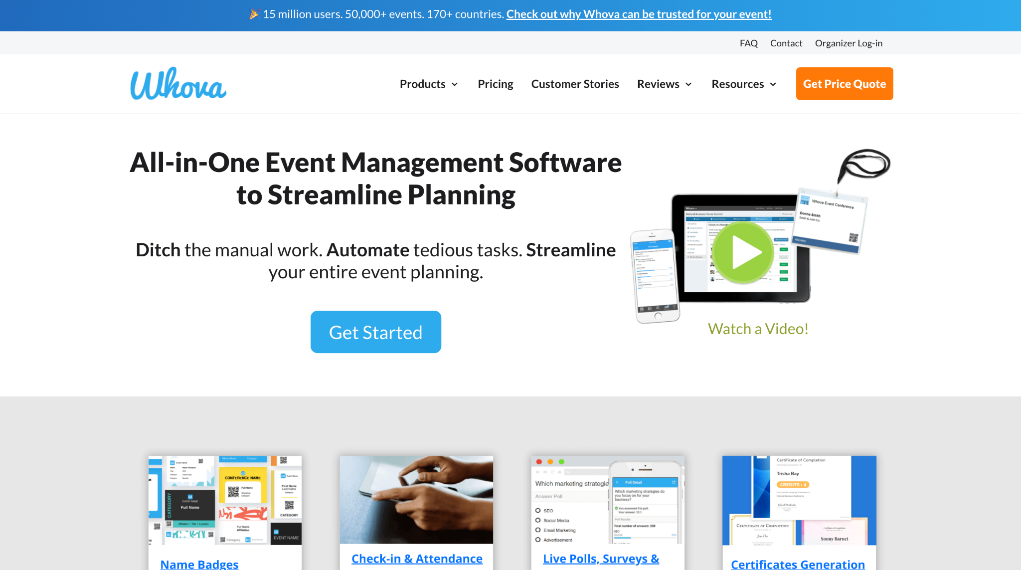 whova homepage