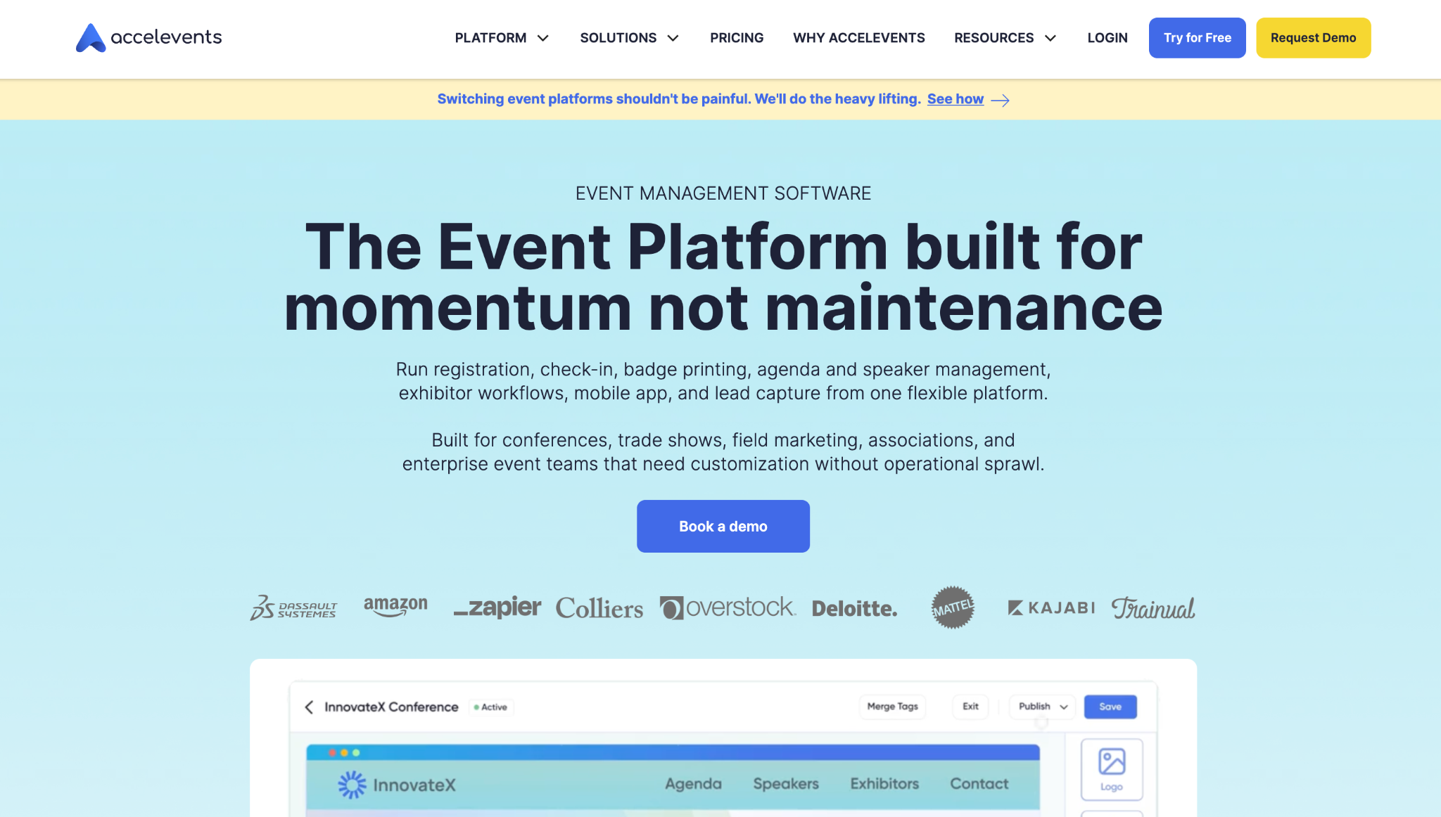 accelevents homepage