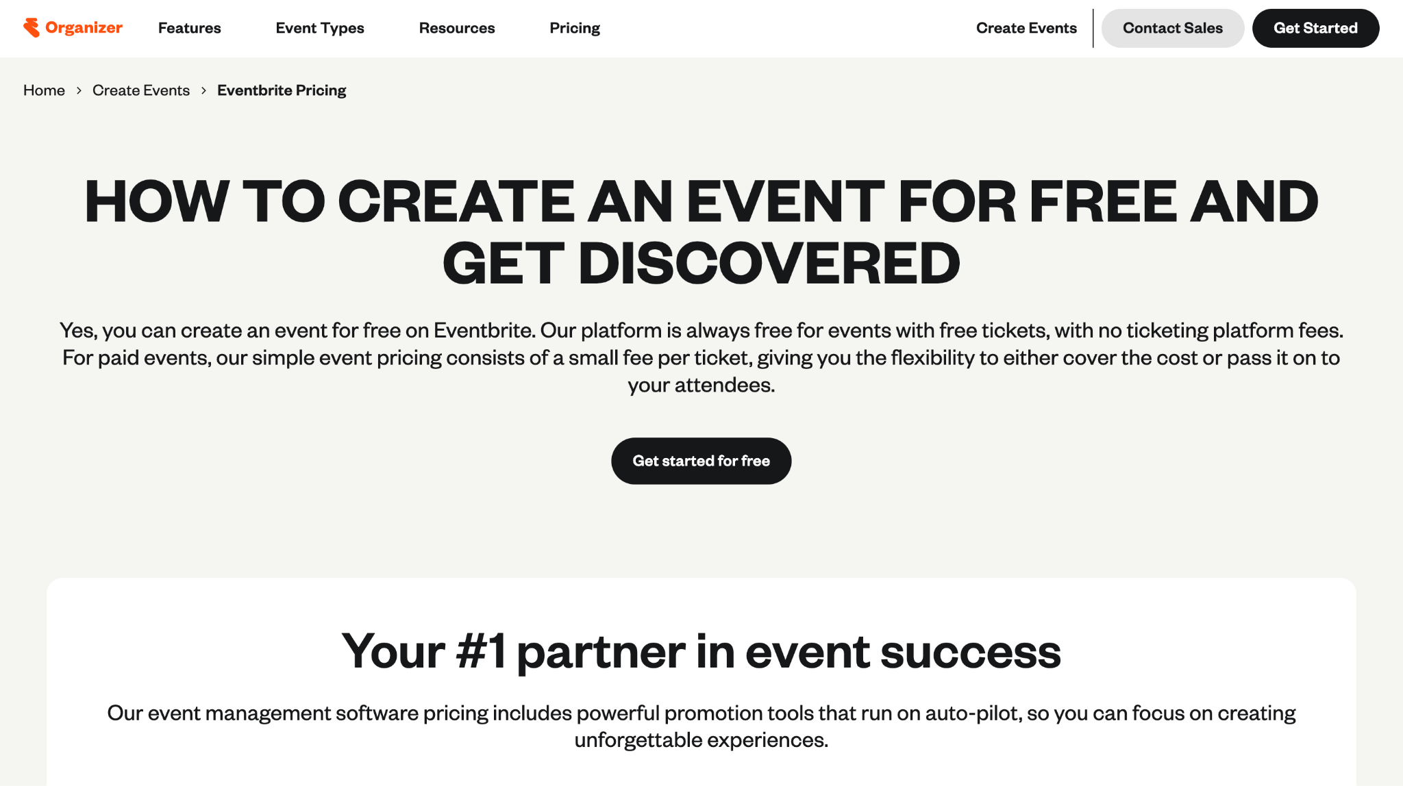 eventbrite homepage