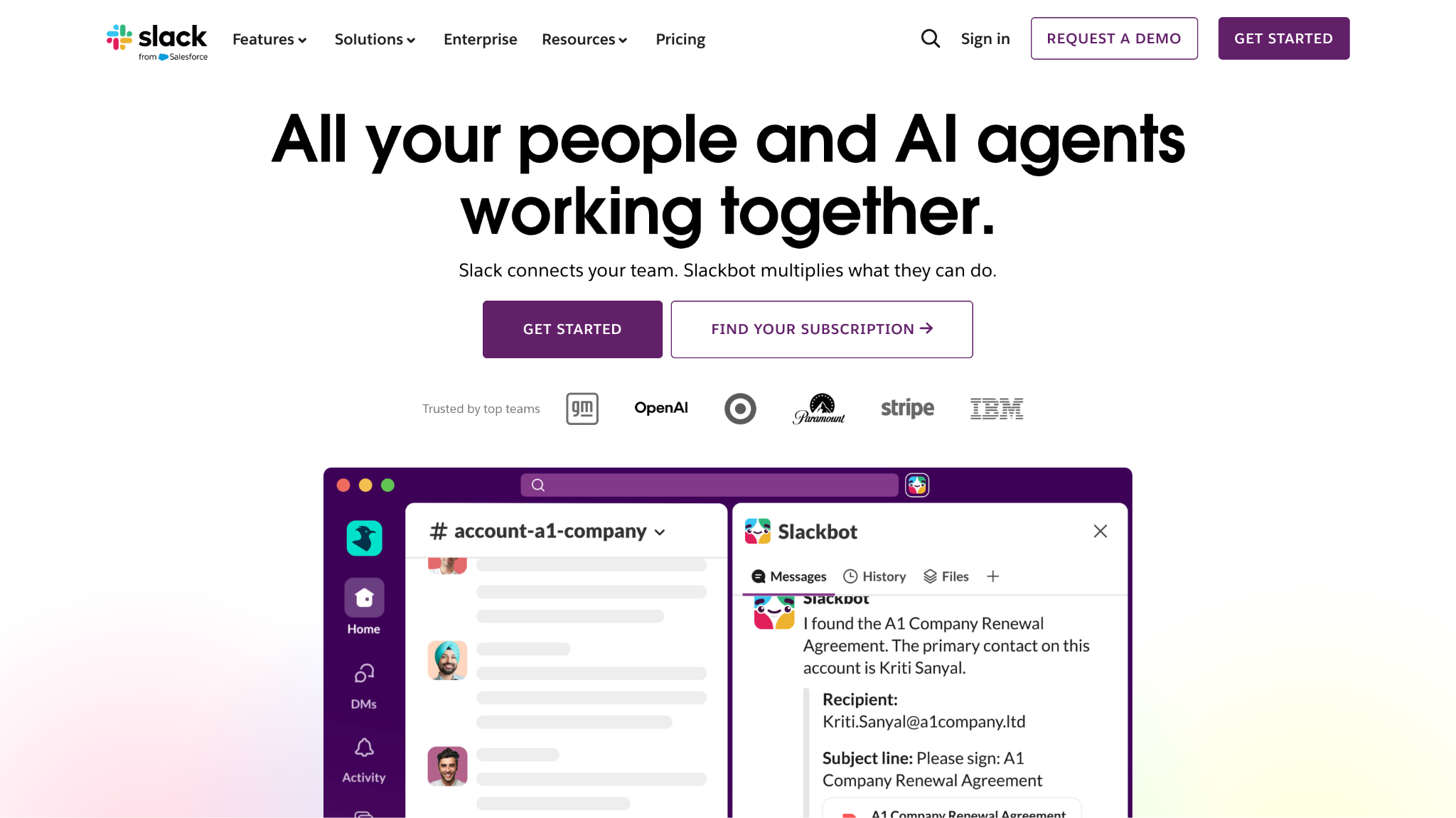 slack homepage