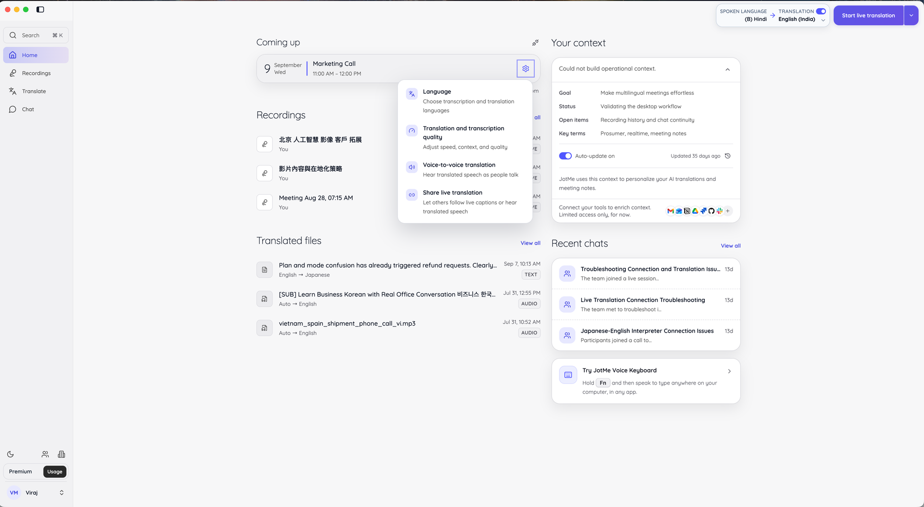jotme dashboard
