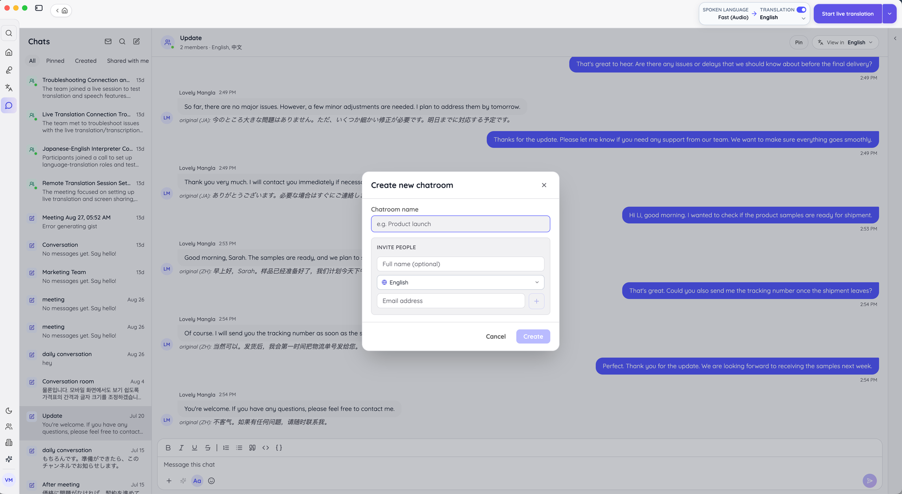 jotme create chat room