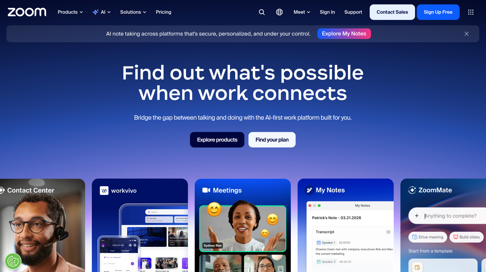 zoom homepage