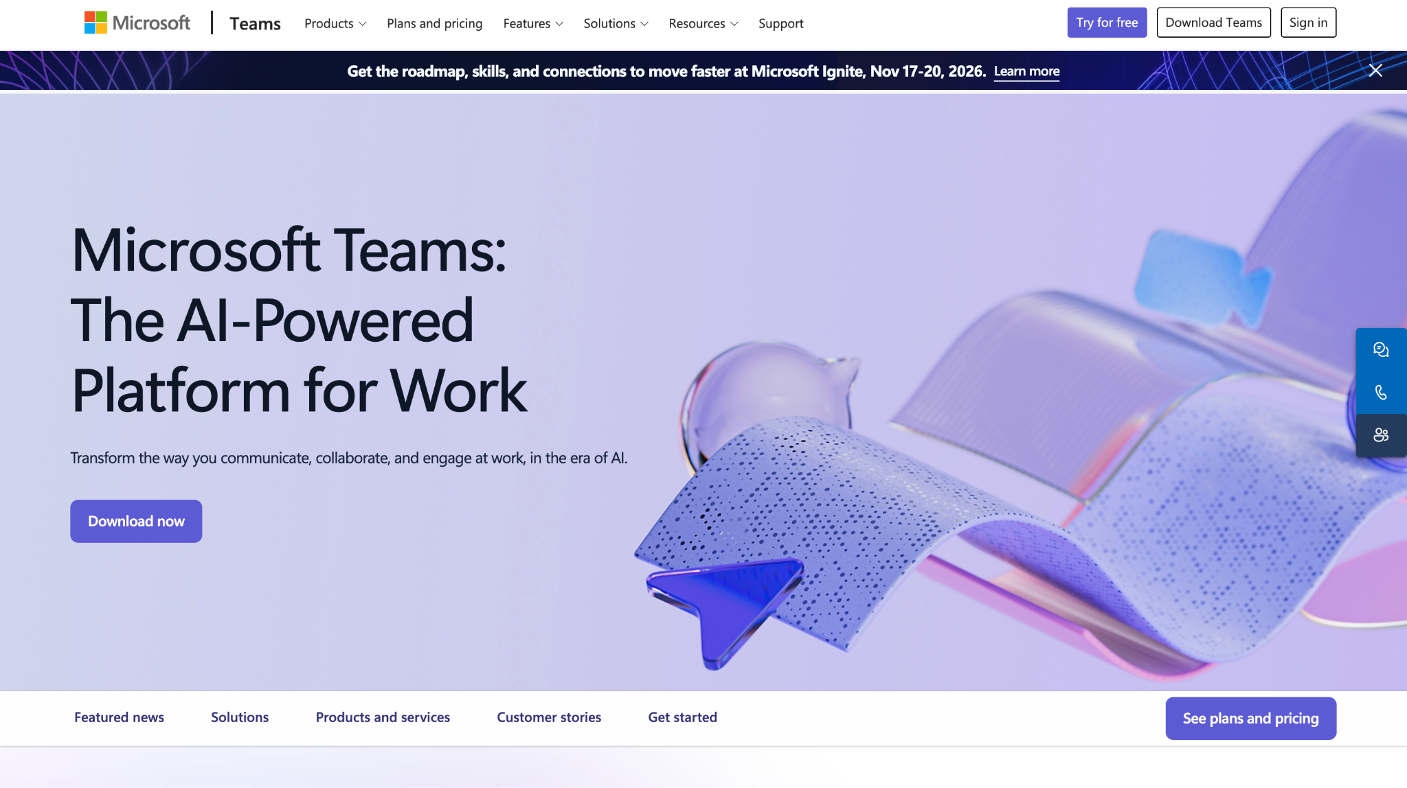 microsoft teams homepage