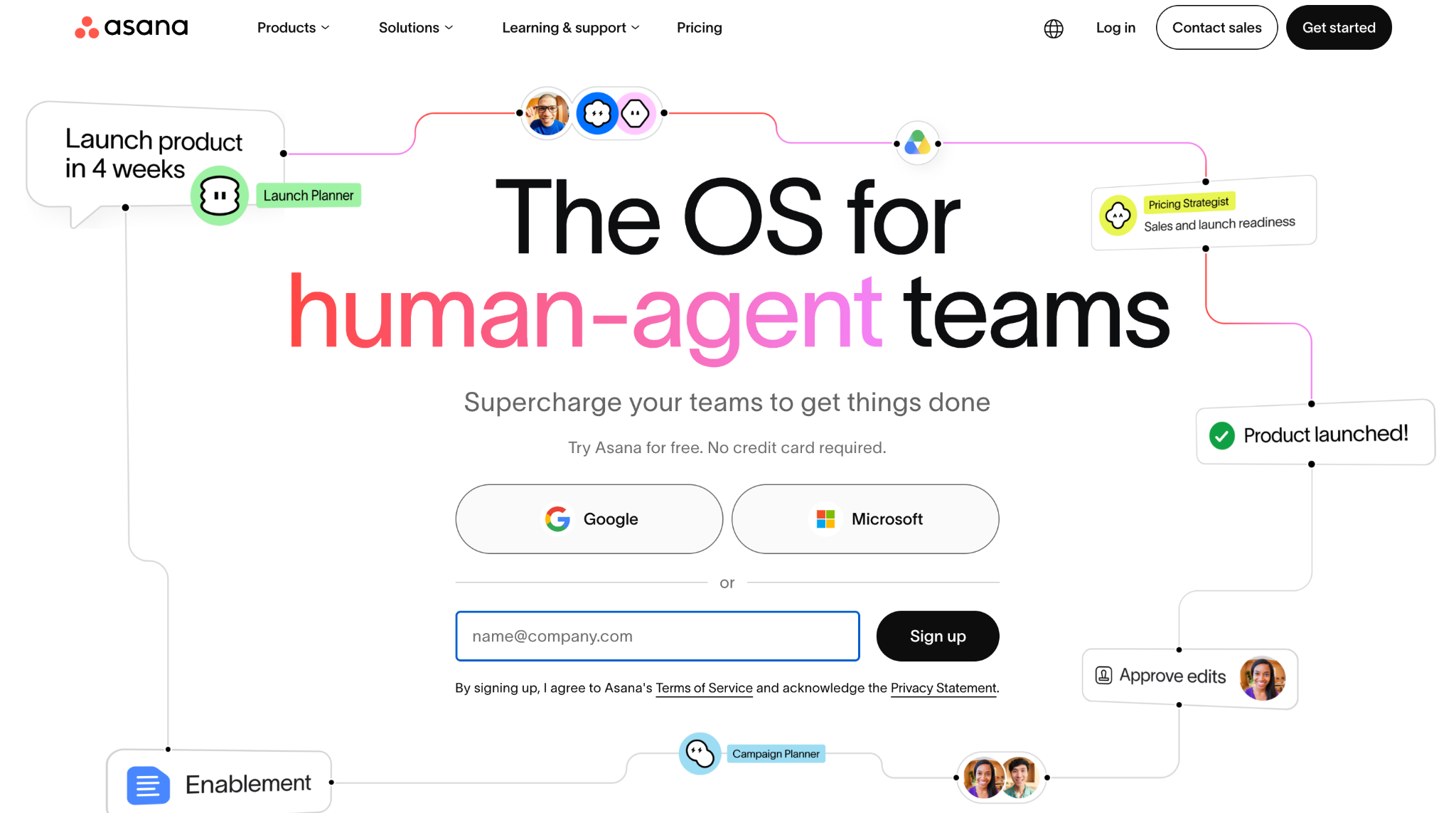 asana homepage