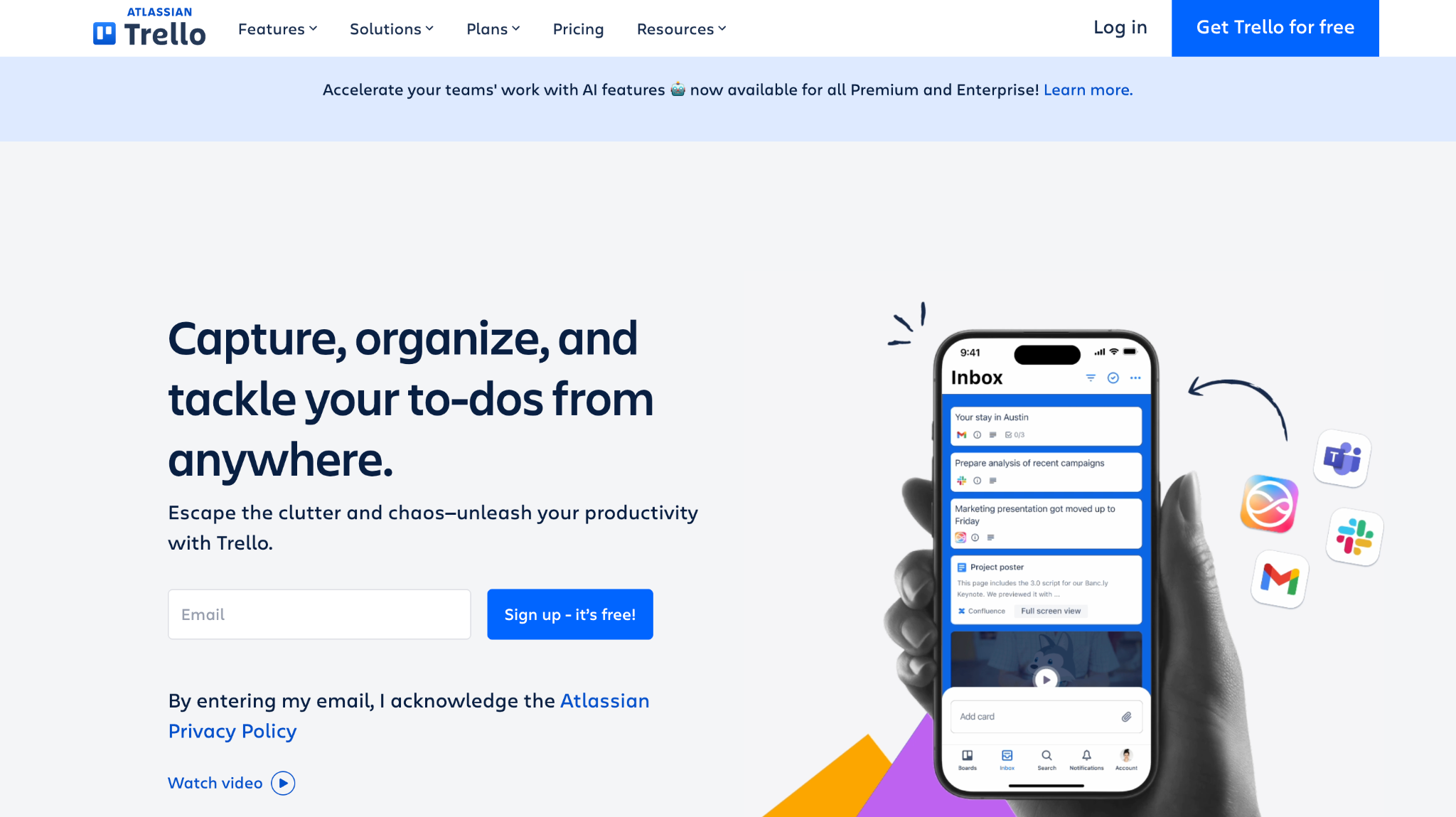 trello homepage