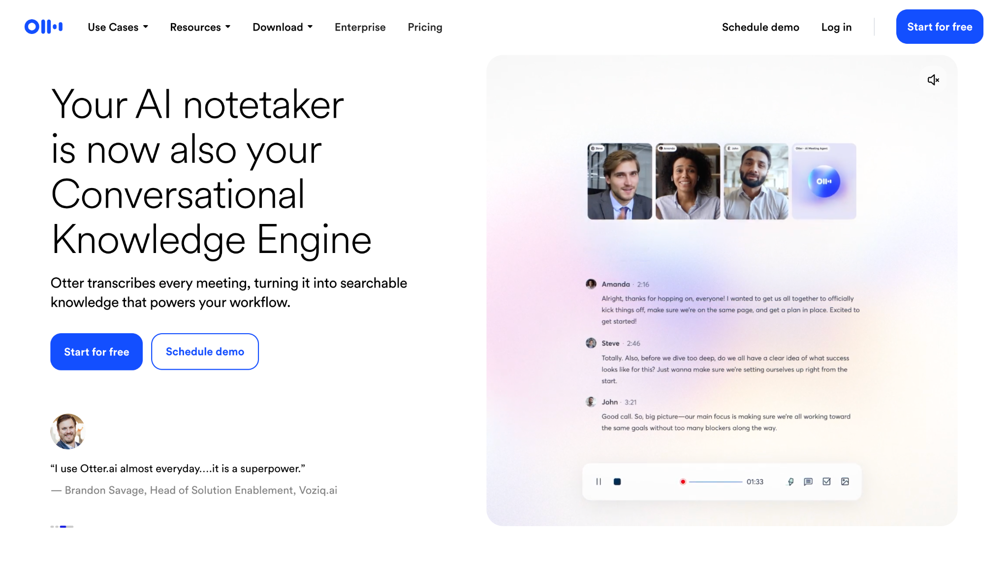 otter ai homepage