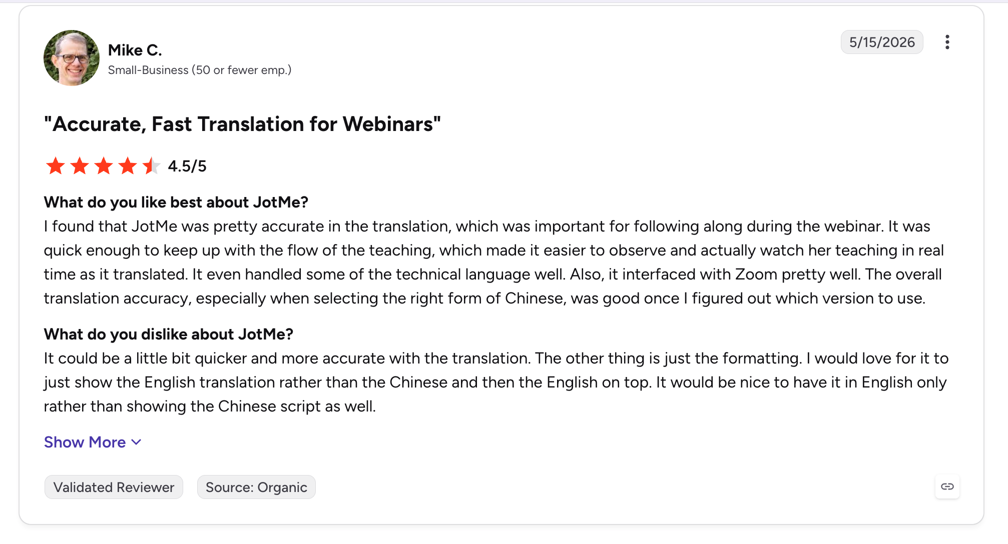 G2 review of JotMe