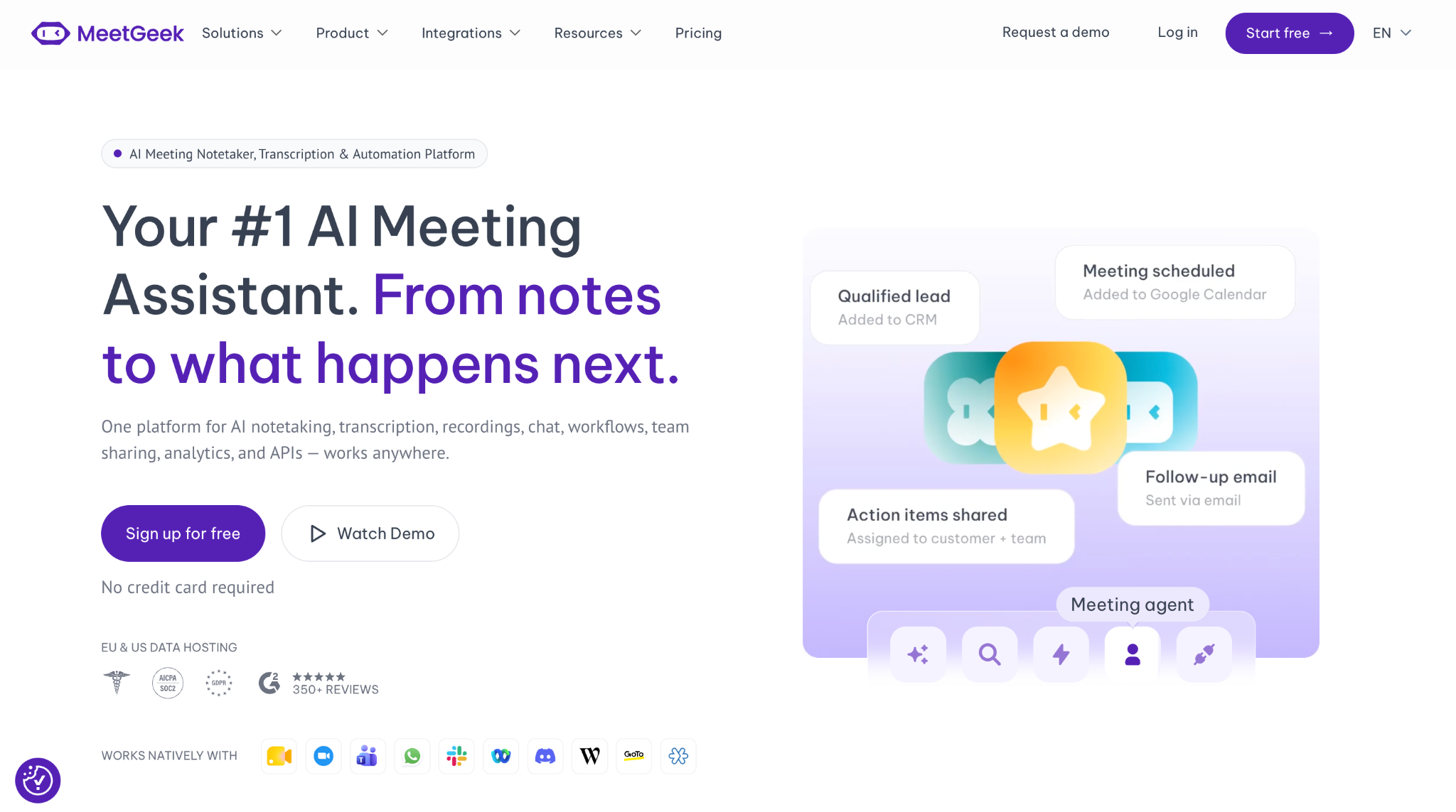 meetgeek homepage