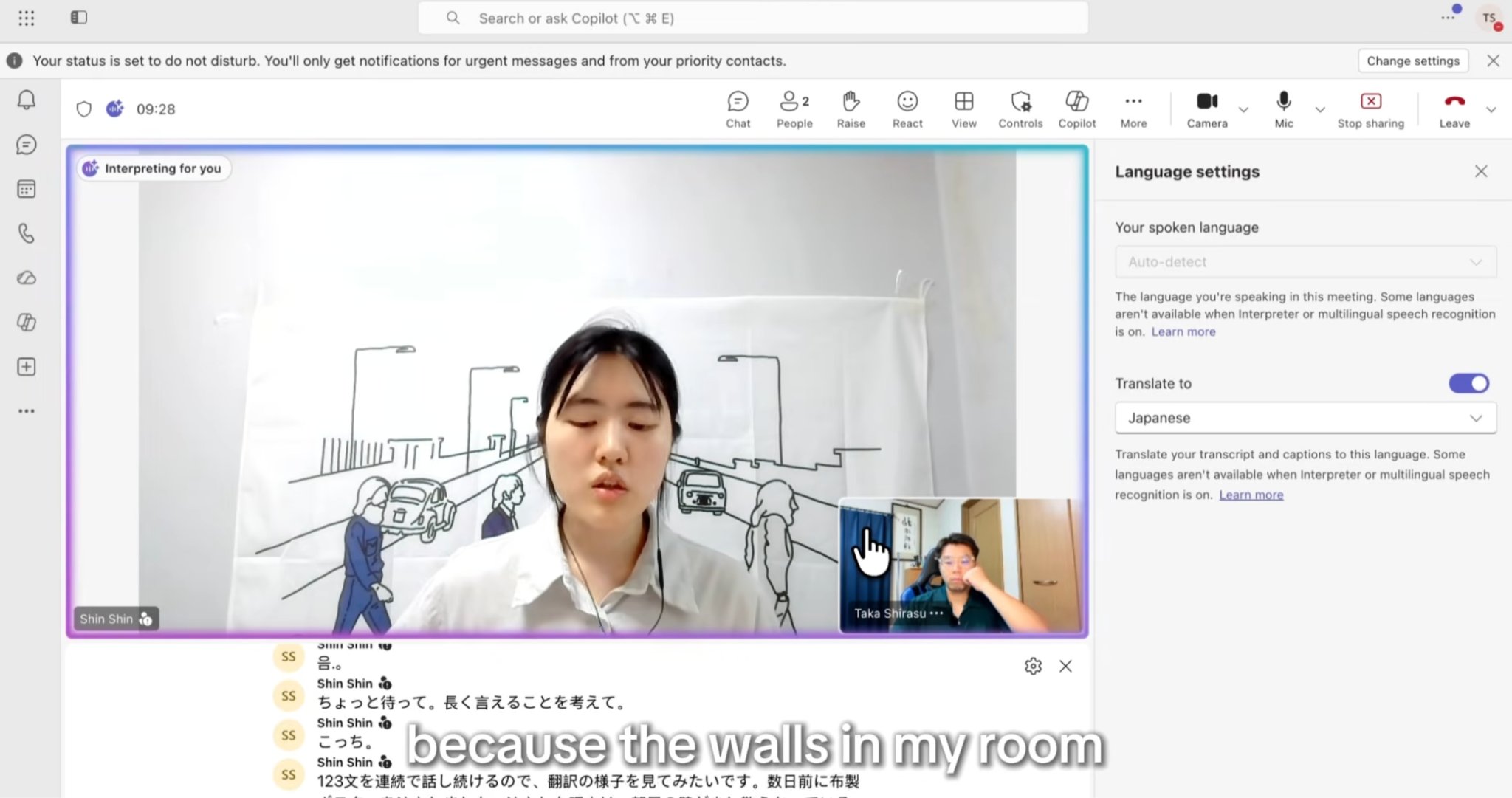 teams voice translation
