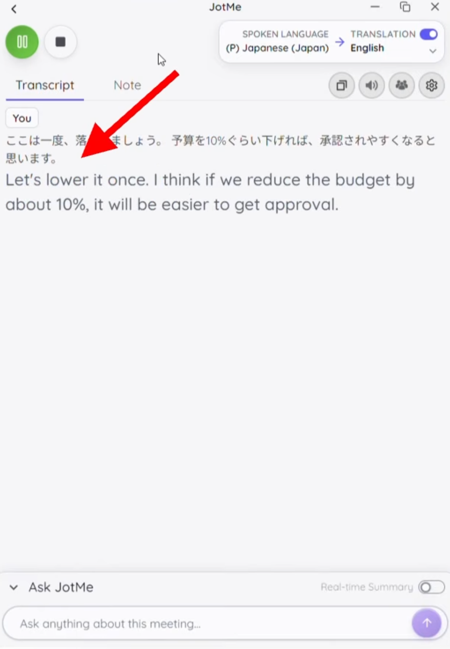 jotme contextual voice to voice translation