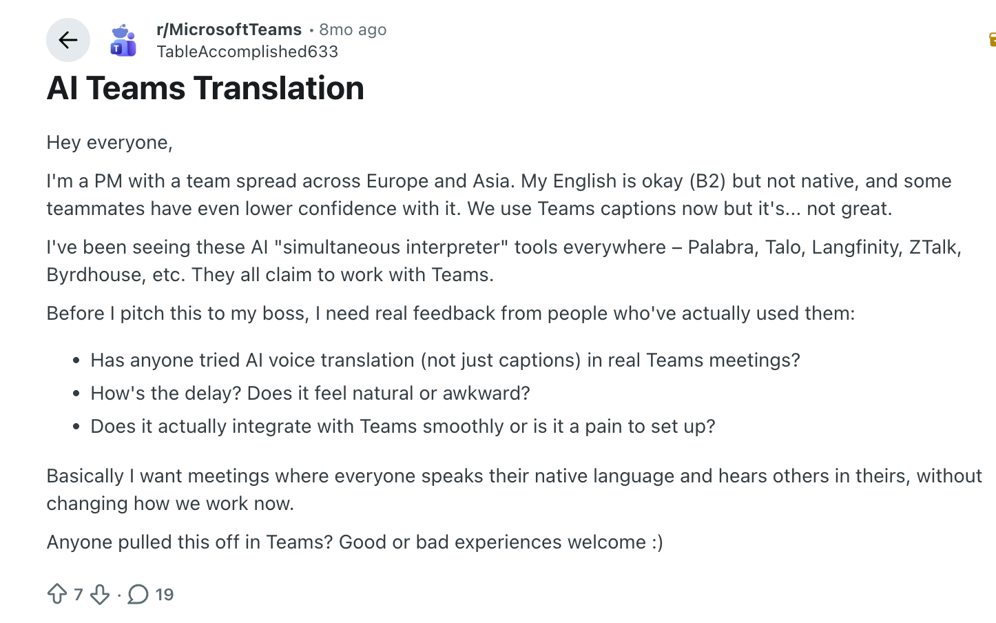teams reddit review