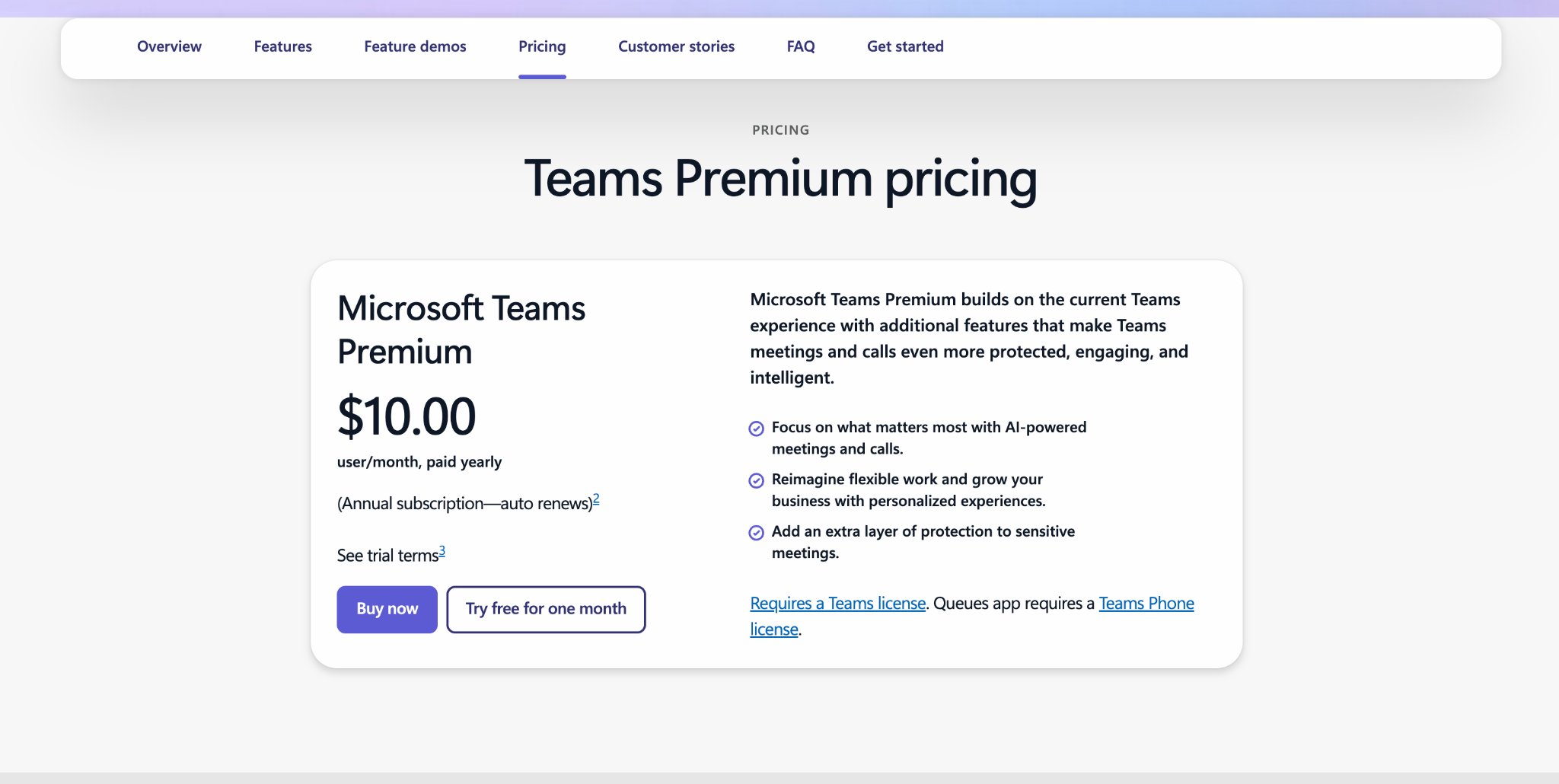 teams pricing