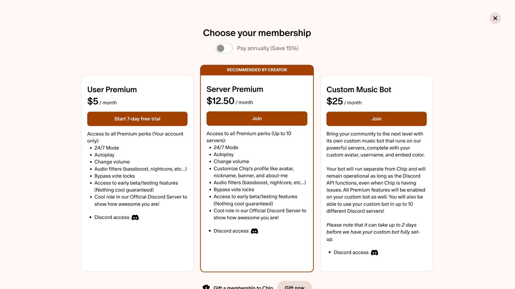 chip bot pricing