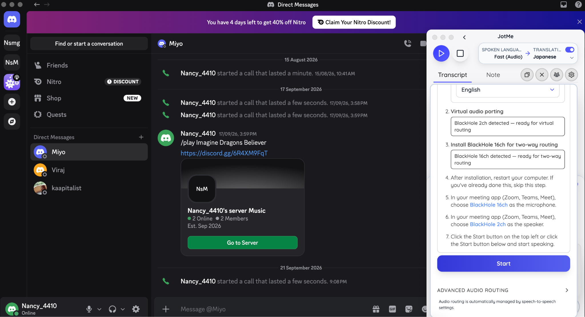 start voice translation