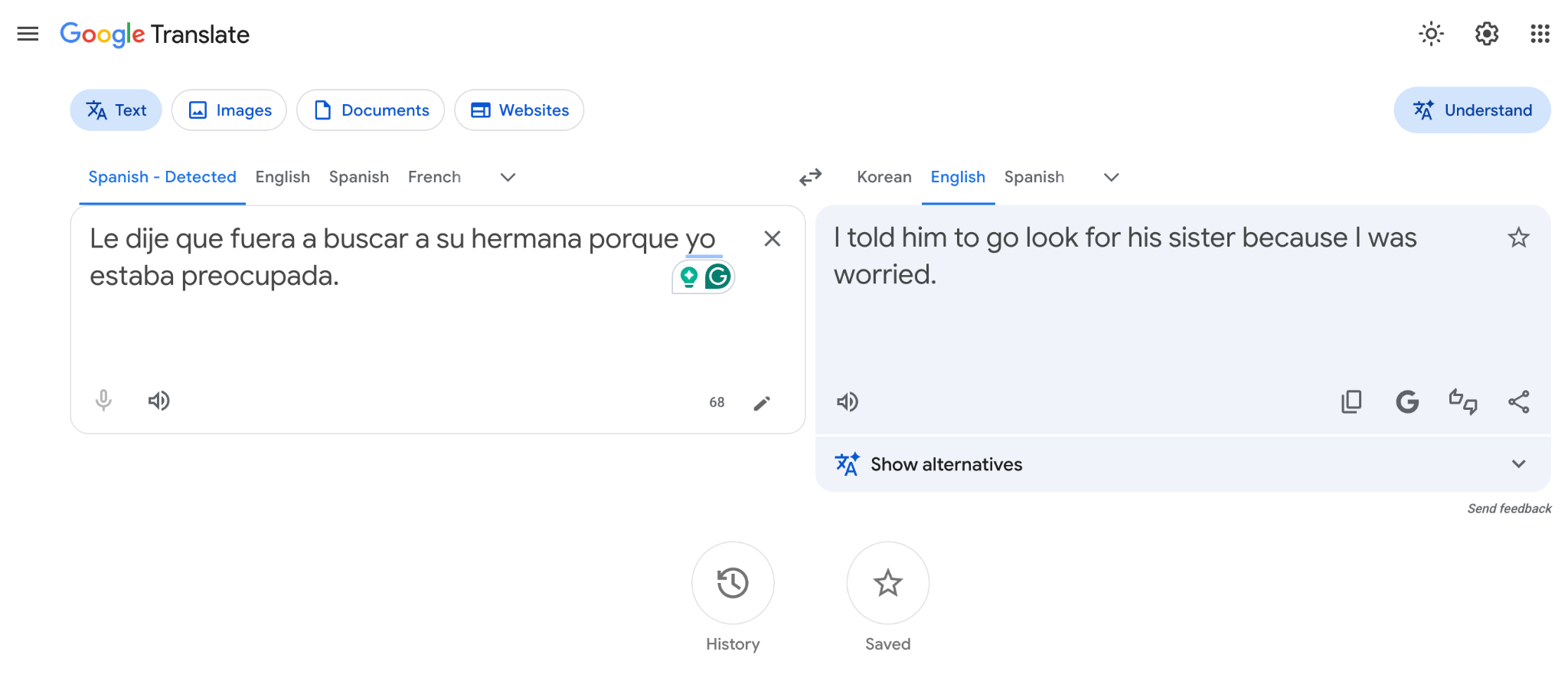 Spanish to English Ambiguous Translation retest