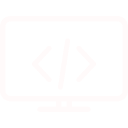 icon of monitor with code sign
