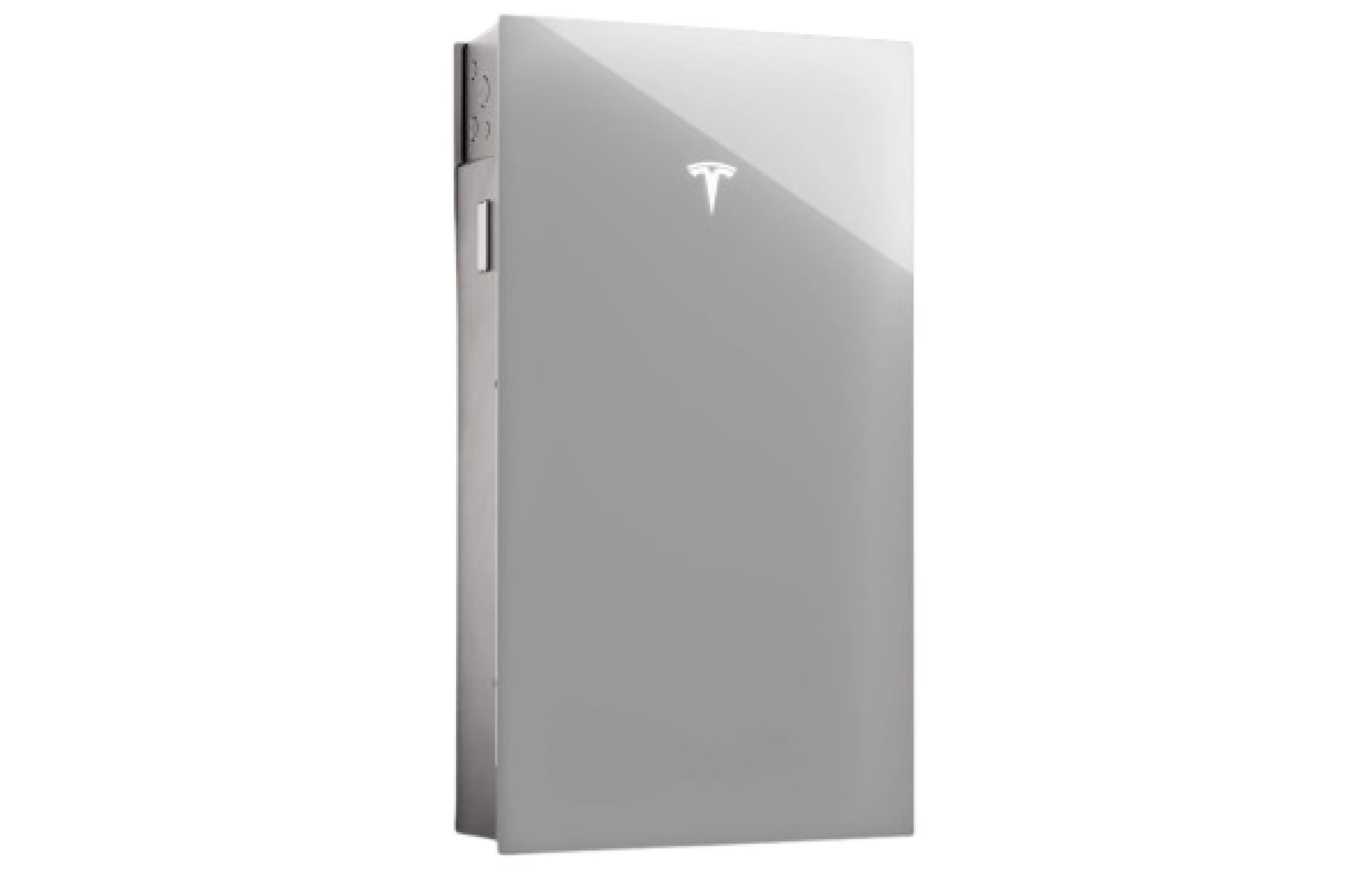 Witte Tesla Powerwall 3 thuisbatterij met strak en compact ontwerp