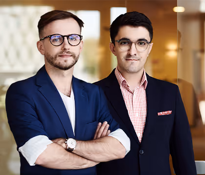 Michał Łęcki i Tomasz Sokół w biurze Elmark Automatyka.