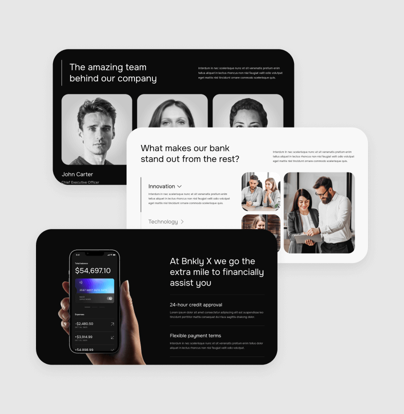 Sections - Bnkly X Webflow Template