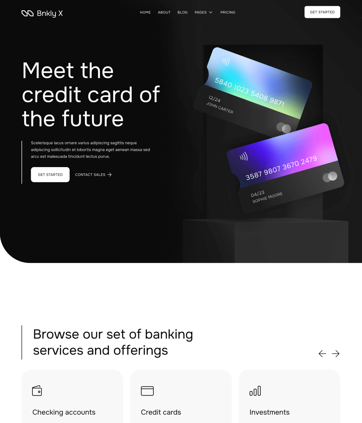 Home V1 - Bnkly X Webflow Template