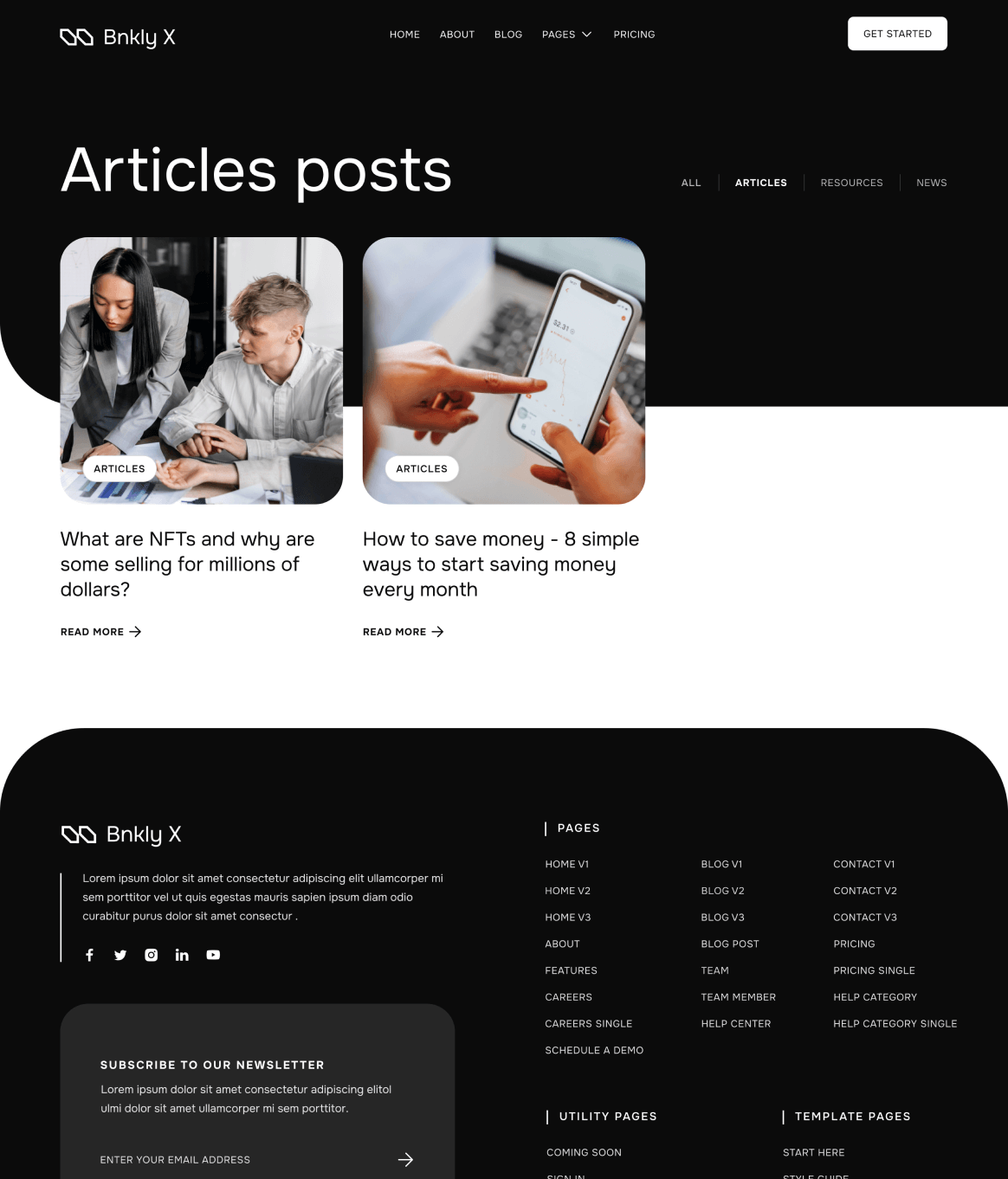 Blog Category - Bnkly X Webflow Template