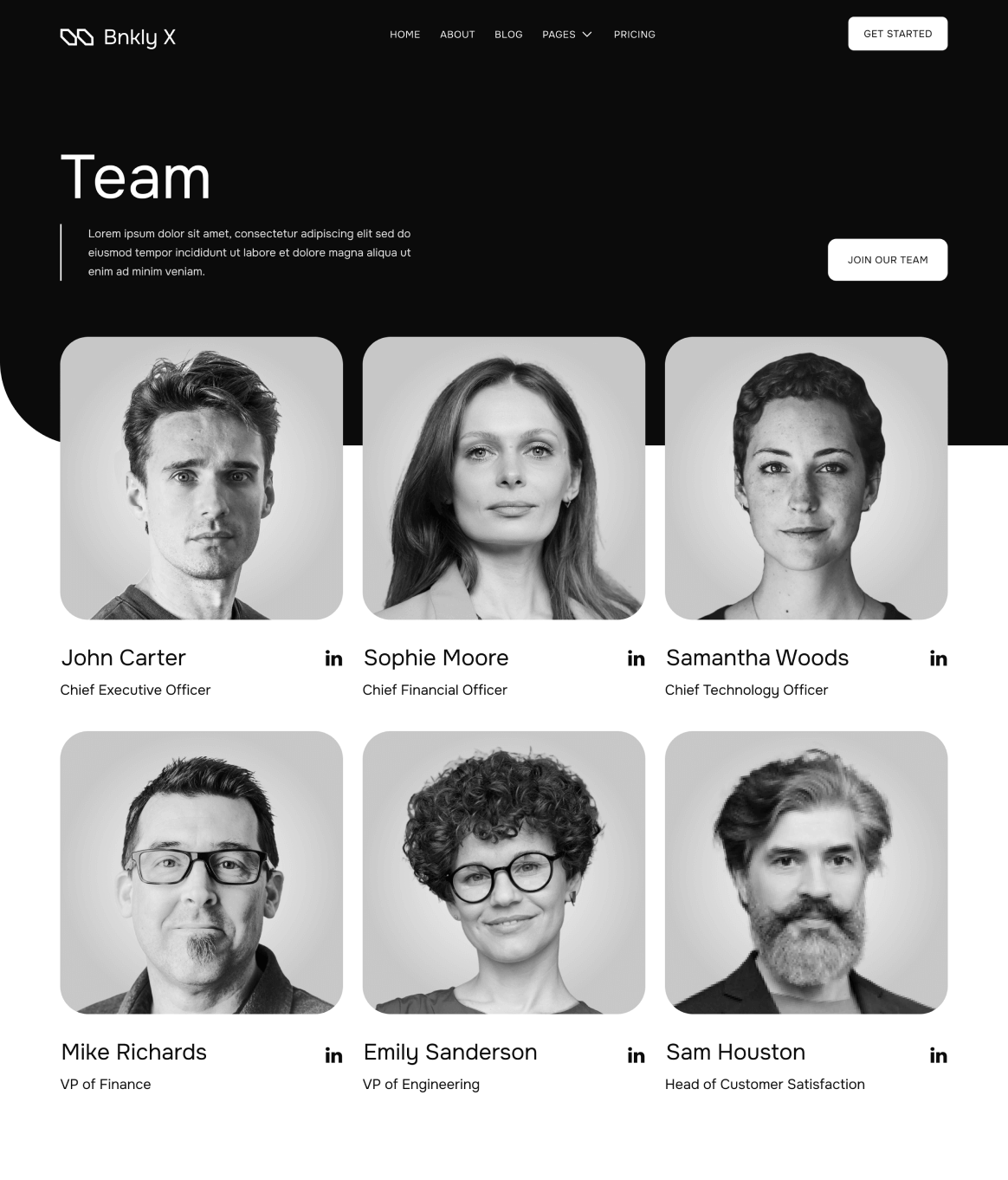 Team - Bnkly X Webflow Template