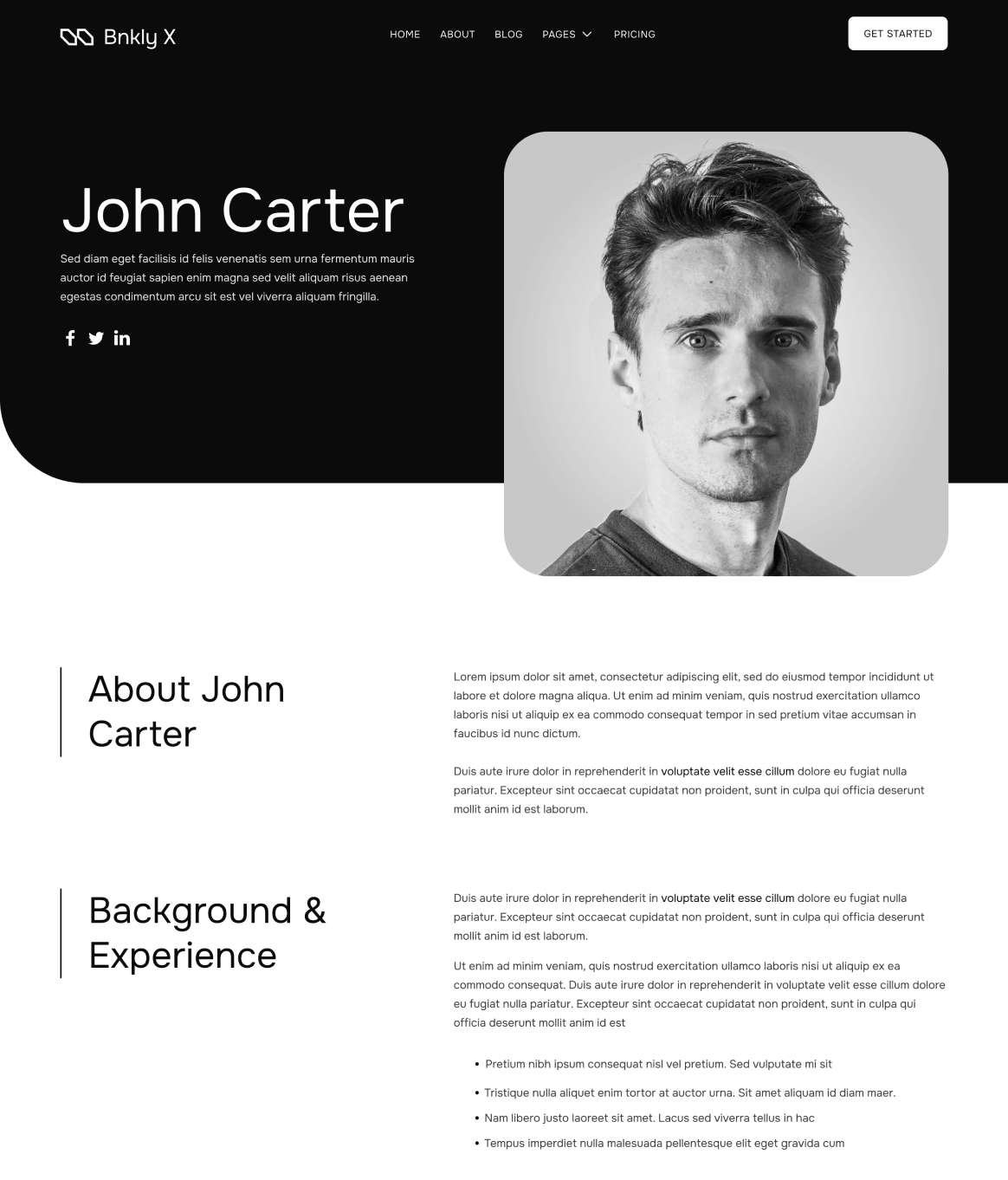 Team Member - Bnkly X Webflow Template